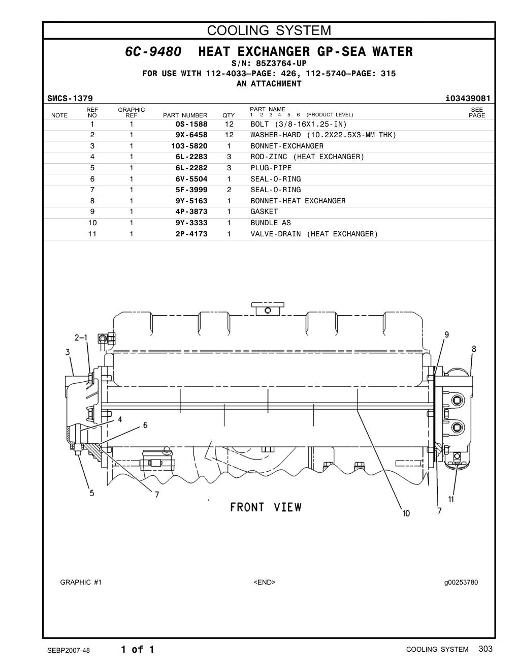 9Y-3333 BUNDLE AS · S/N 85Z3764-UP CAT parts manual diagram