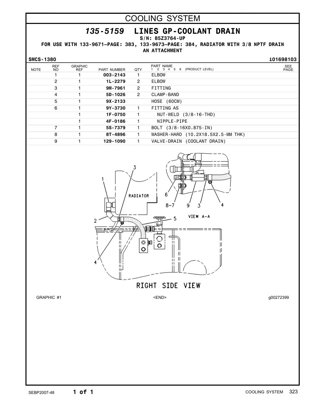 4F-0186 NIPPLE-PIPE · S/N 85Z3764-UP CAT parts manual diagram