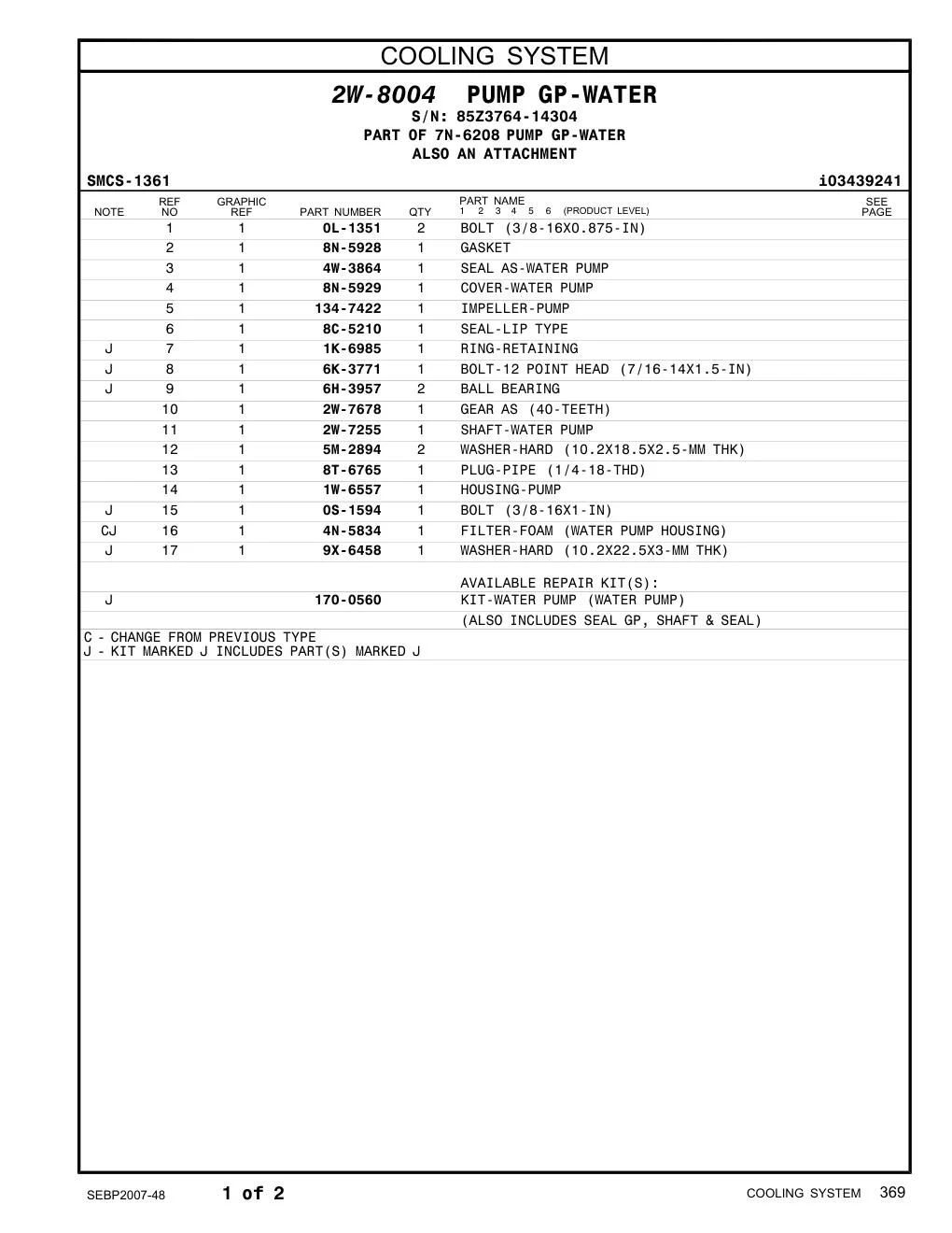 1W-6557 - HOUSING-PUMP