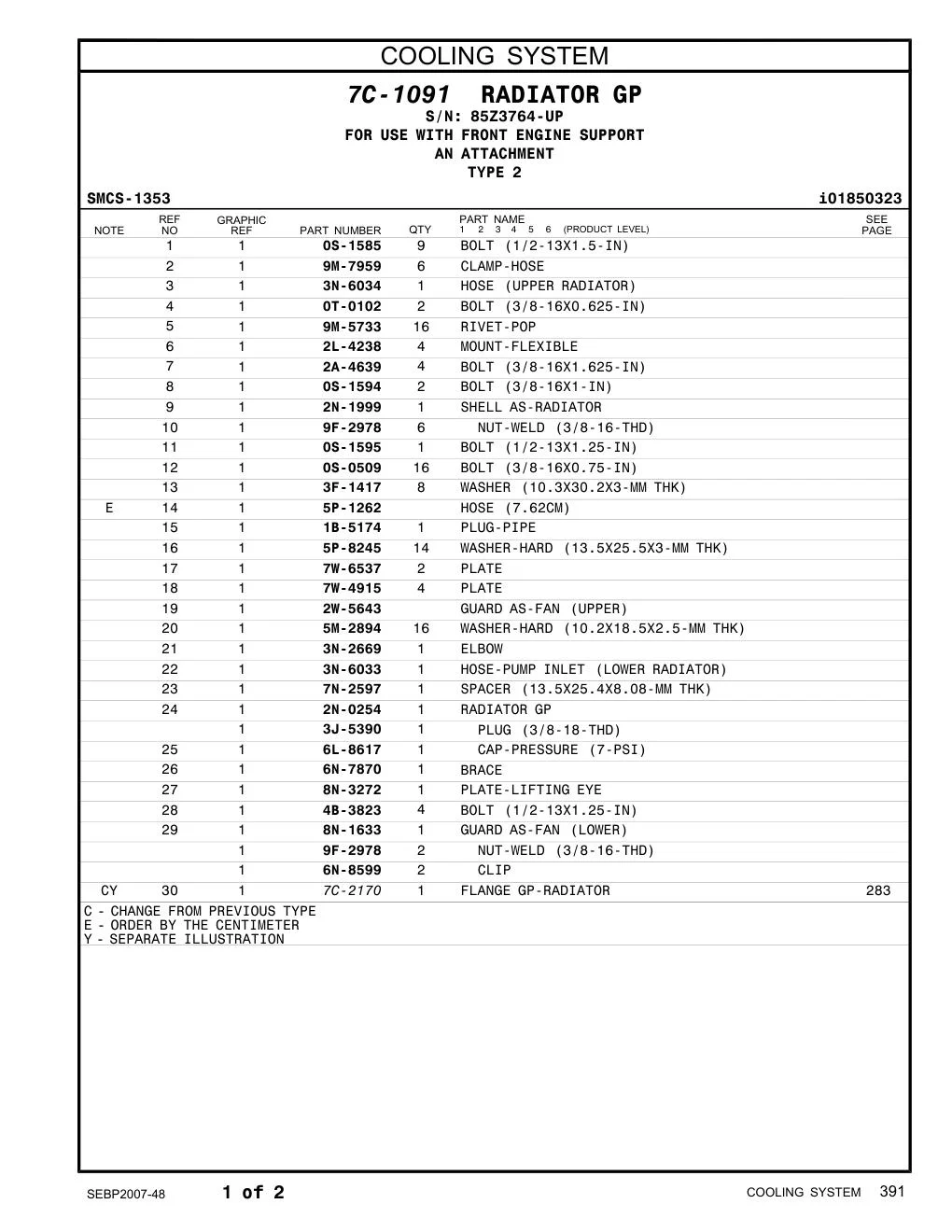 7C-2170 - FLANGE GP-RADIATOR