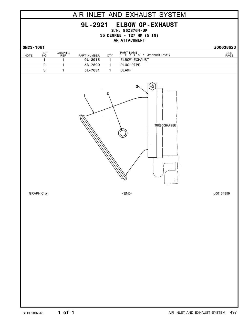 9L-2915 - ELBOW-EXHAUST