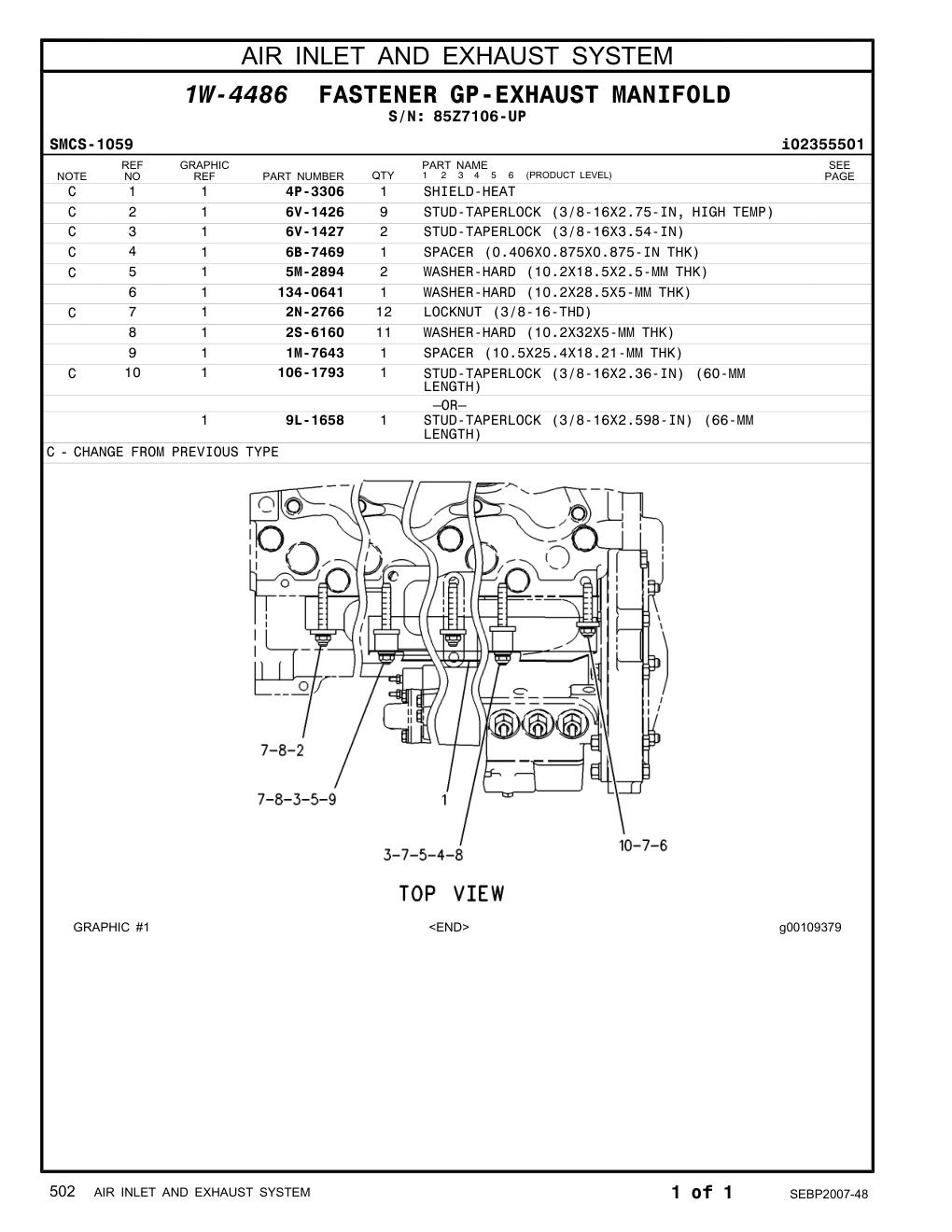 134-0641 WASHER-HARD (10.2X28.5X5-MM THK) · S/N 85Z7106-UP CAT parts manual diagram