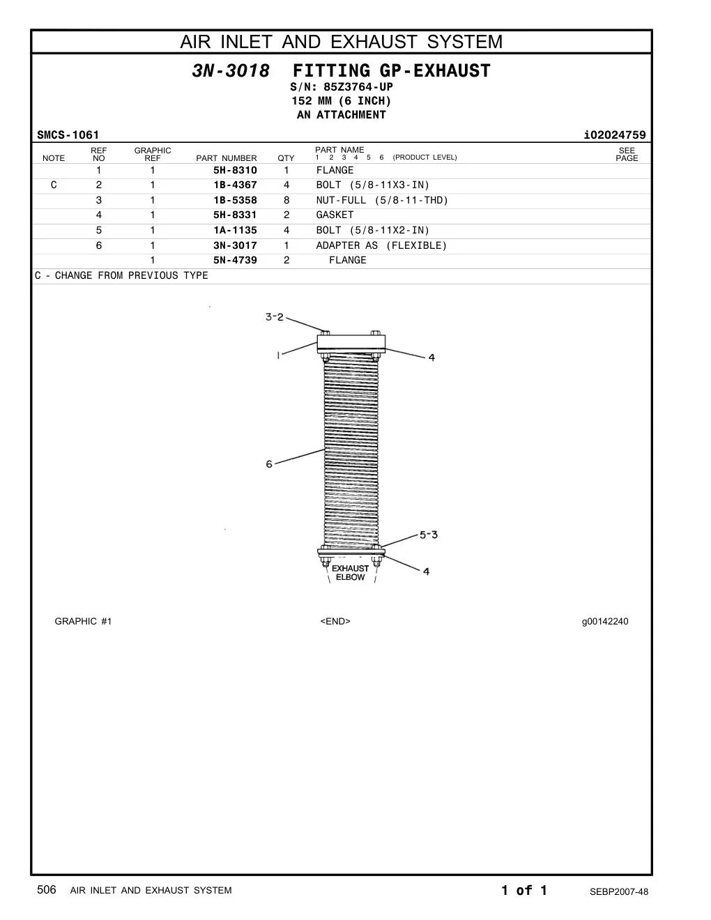 1B-4367 - BOLT (5/8-11X3-IN)