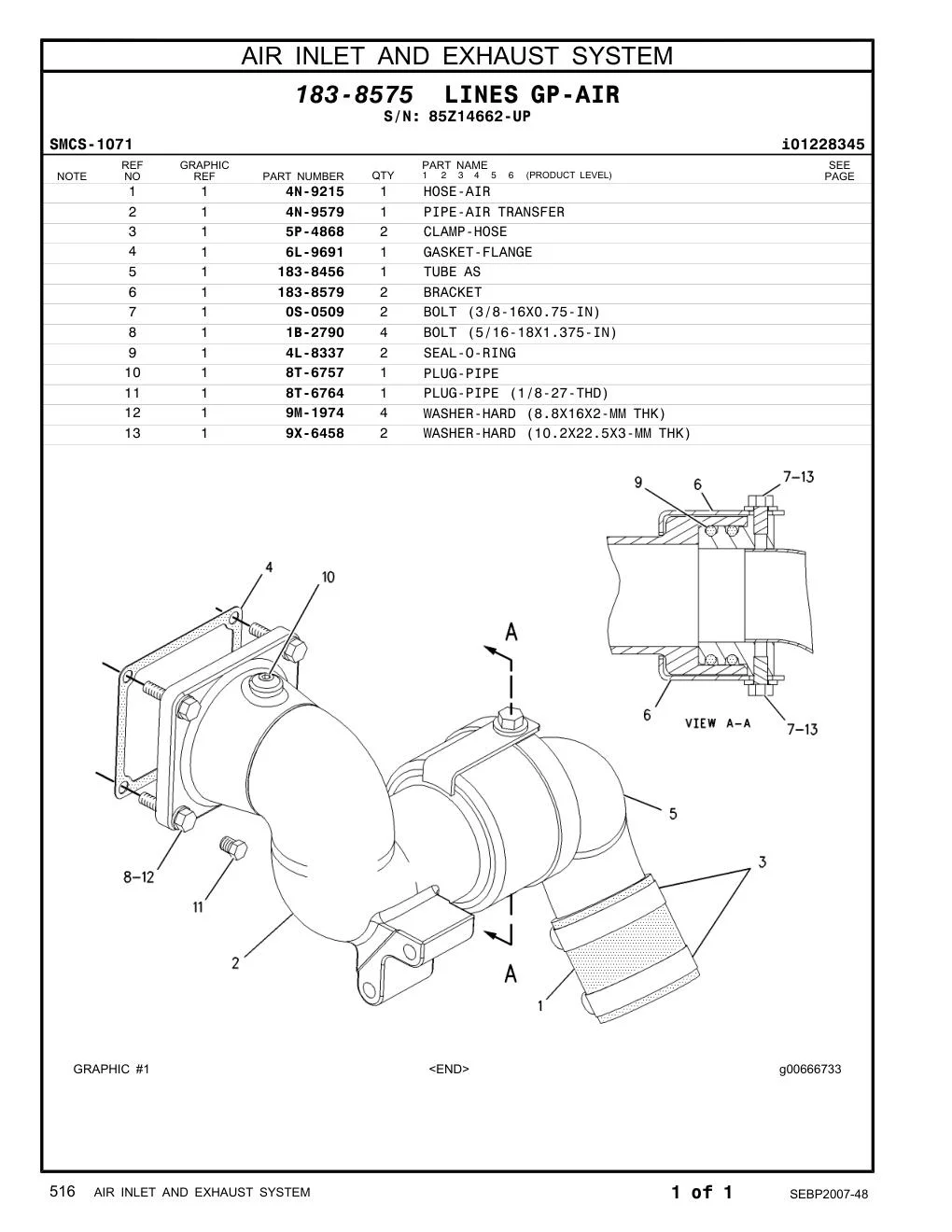 183-8579 BRACKET · S/N 85Z14662-UP CAT parts manual diagram