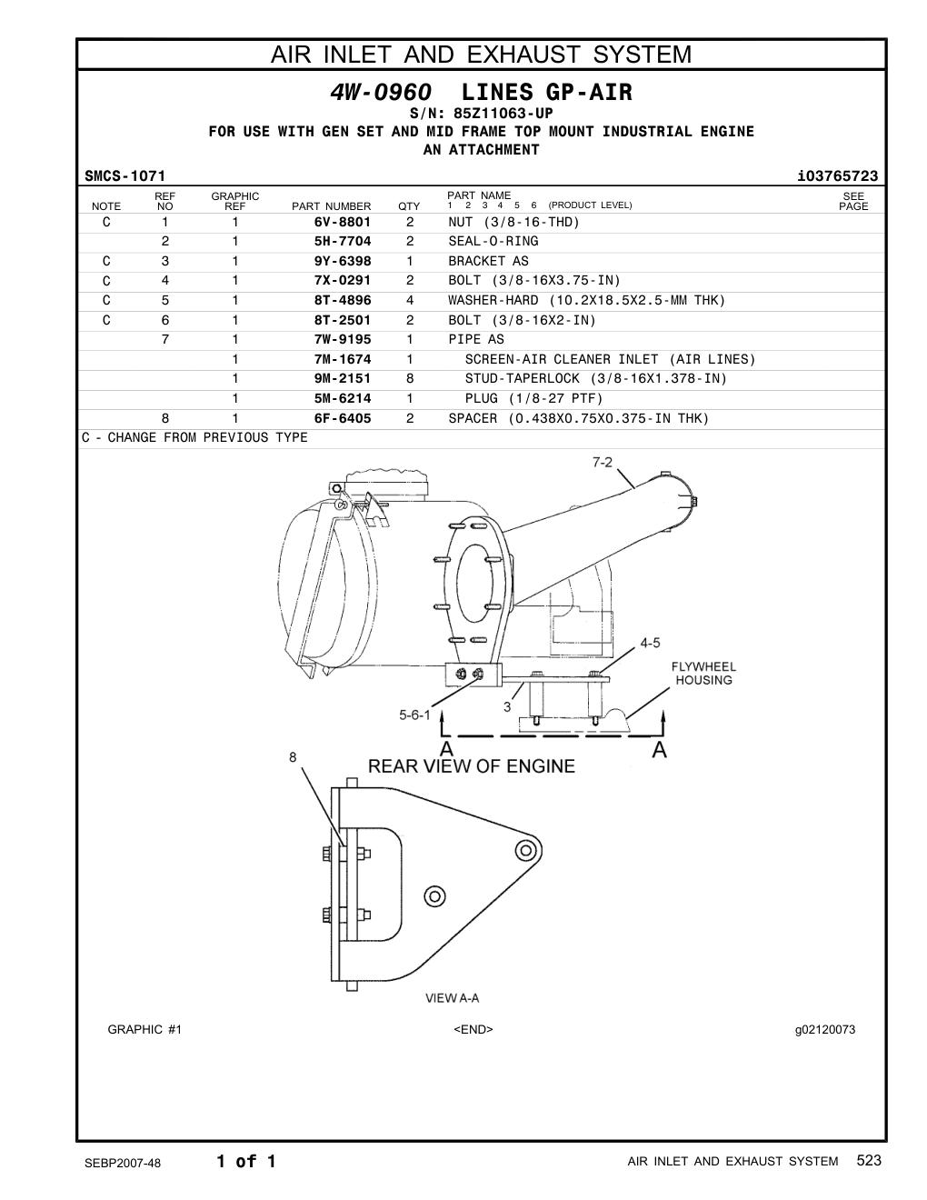 6F-6405 SPACER (0.438X0.75X0.375-IN THK) · S/N 85Z11063-UP CAT parts manual diagram