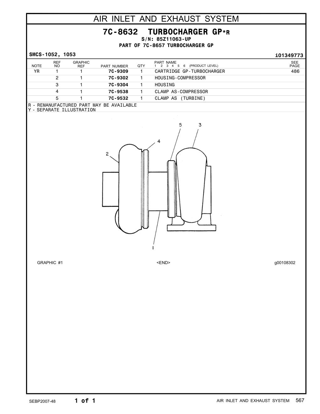 7C-9304 HOUSING · S/N 85Z11063-UP CAT parts manual diagram