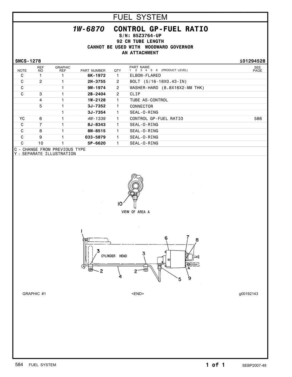 3J-7352 CONNECTOR · S/N 85Z3764-UP CAT parts manual diagram