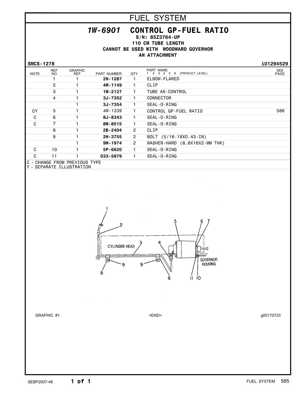 2H-3755 BOLT (5/16-18X0.43-IN) · S/N 85Z3764-UP CAT parts manual diagram