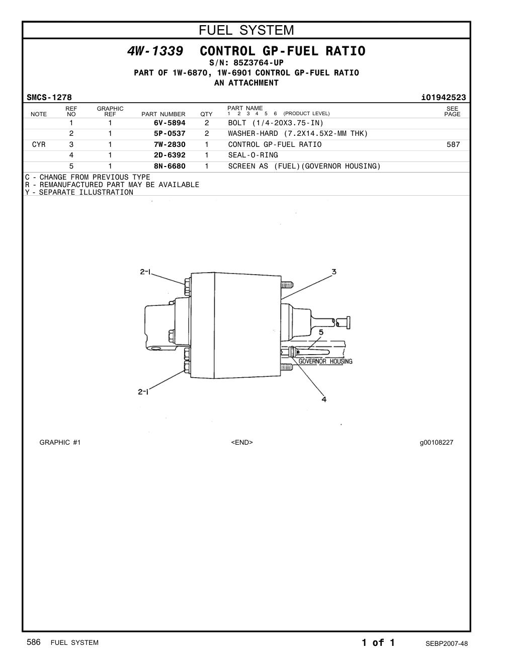 8N-6680 SCREEN AS (FUEL)(GOVERNOR HOUSING) · S/N 85Z3764-UP CAT parts manual diagram