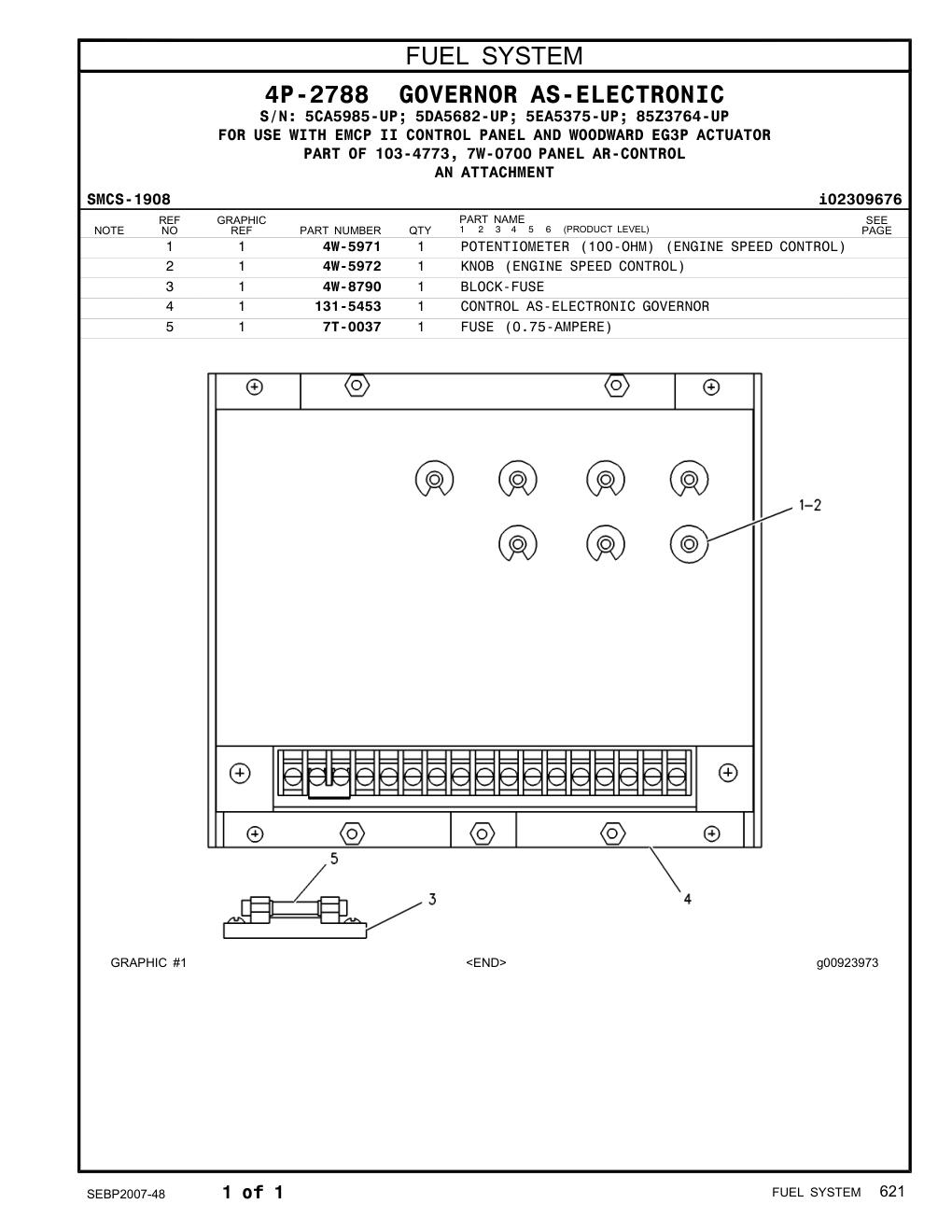 4W-8790 BLOCK-FUSE CAT parts manual diagram