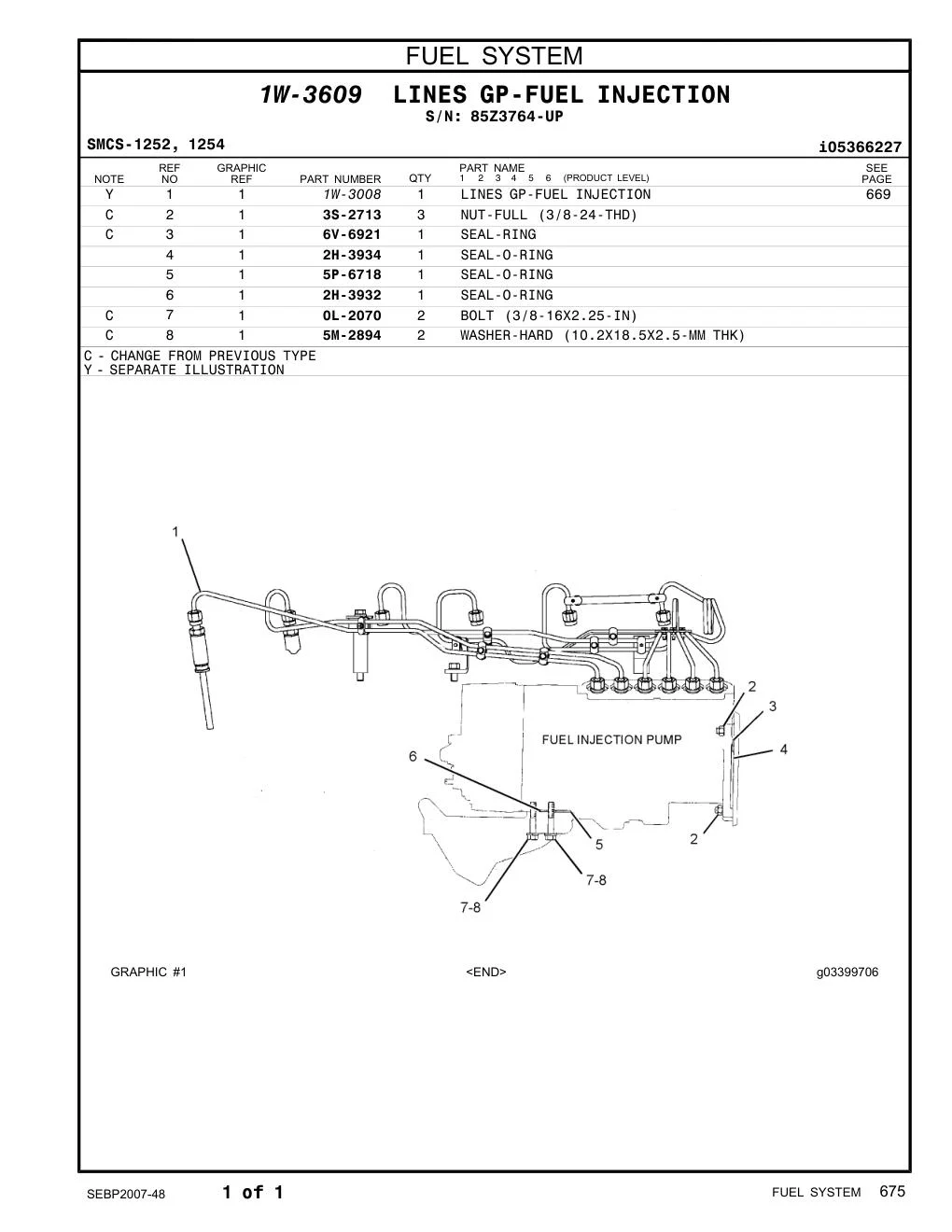 1W-3008 - LINES GP-FUEL INJECTION