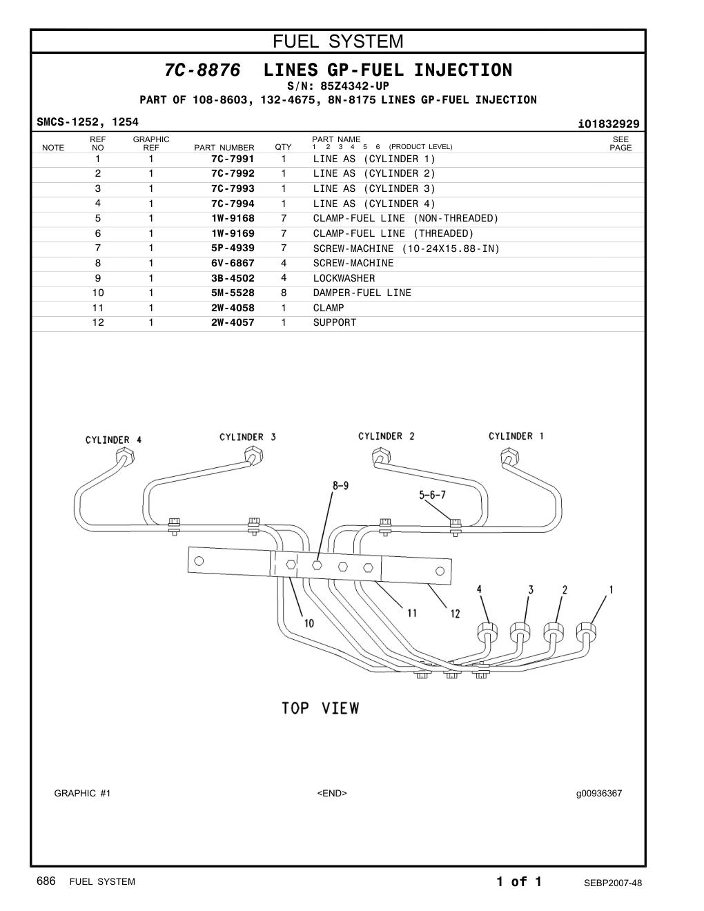 6V-6867 SCREW-MACHINE · S/N 85Z4342-UP CAT parts manual diagram