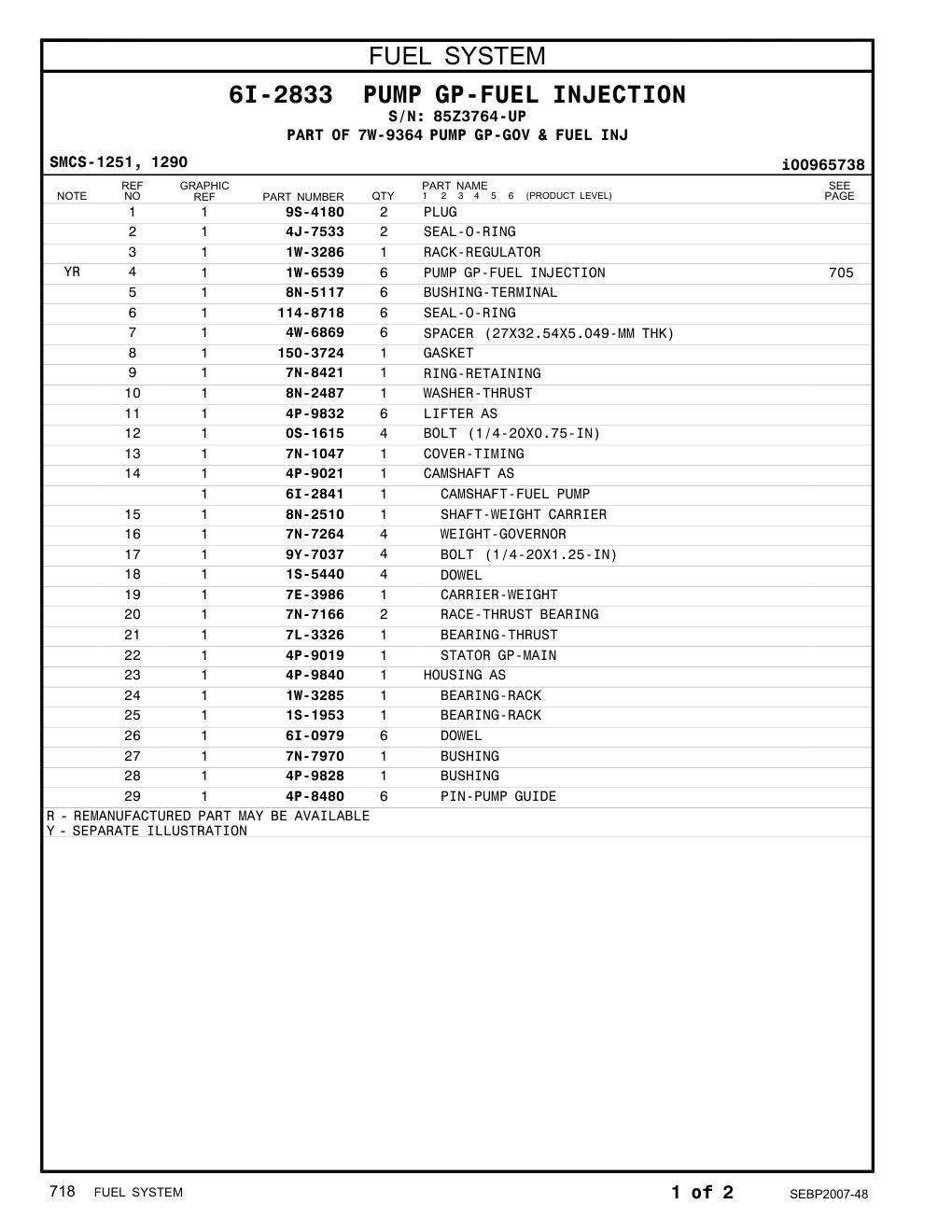 4P-9019 STATOR GP-MAIN · S/N 85Z3764-UP CAT parts manual diagram