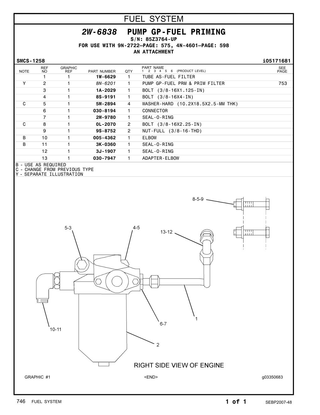 8N-6201 - PUMP GP-FUEL PRM & PRIM FILTER