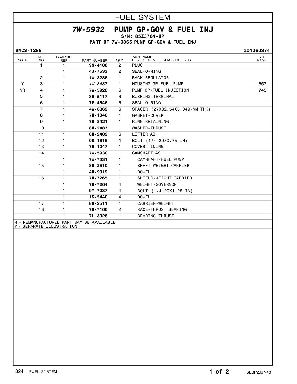 7W-5930 - CAMSHAFT AS