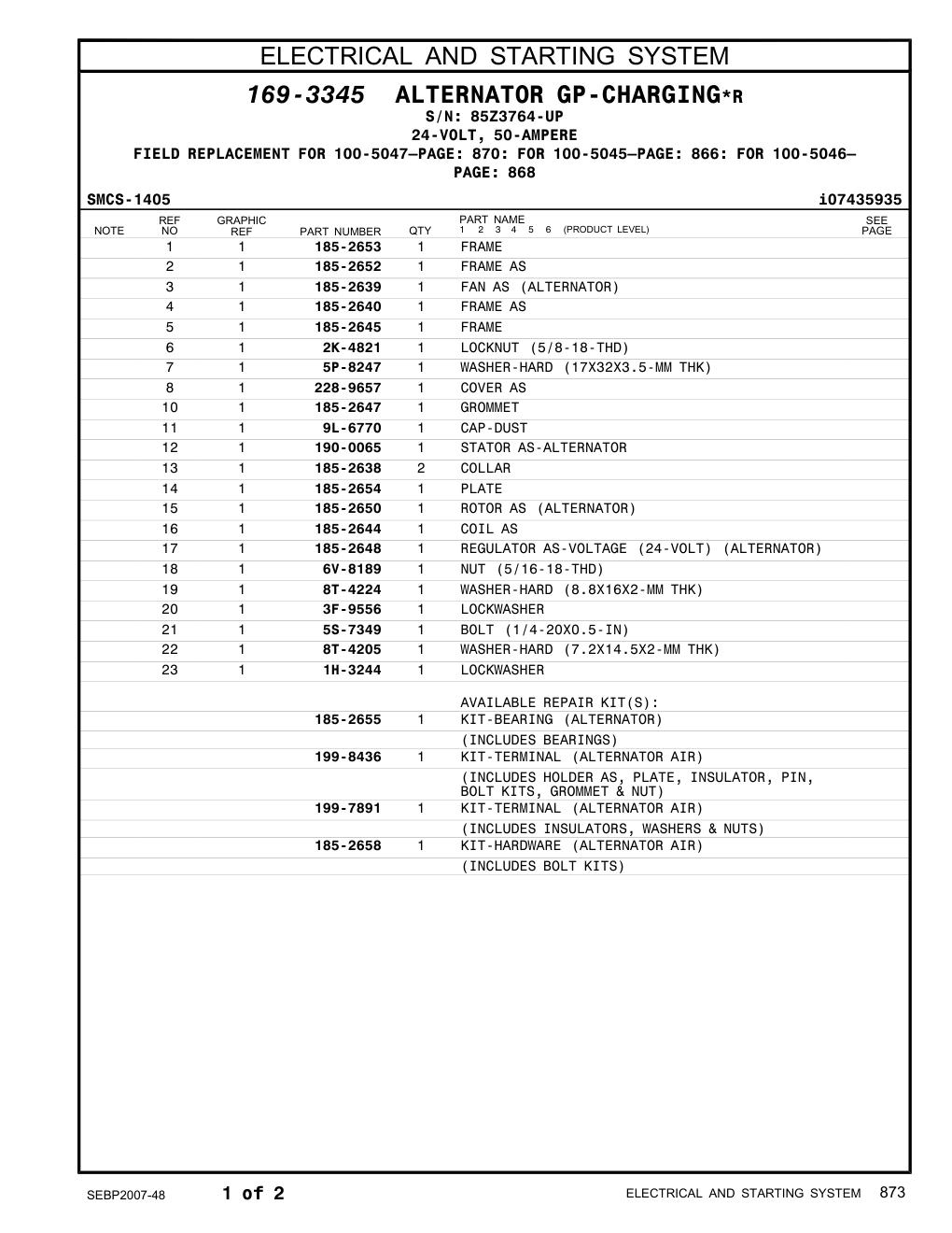 228-9657 COVER AS · S/N 85Z3764-UP CAT parts manual diagram