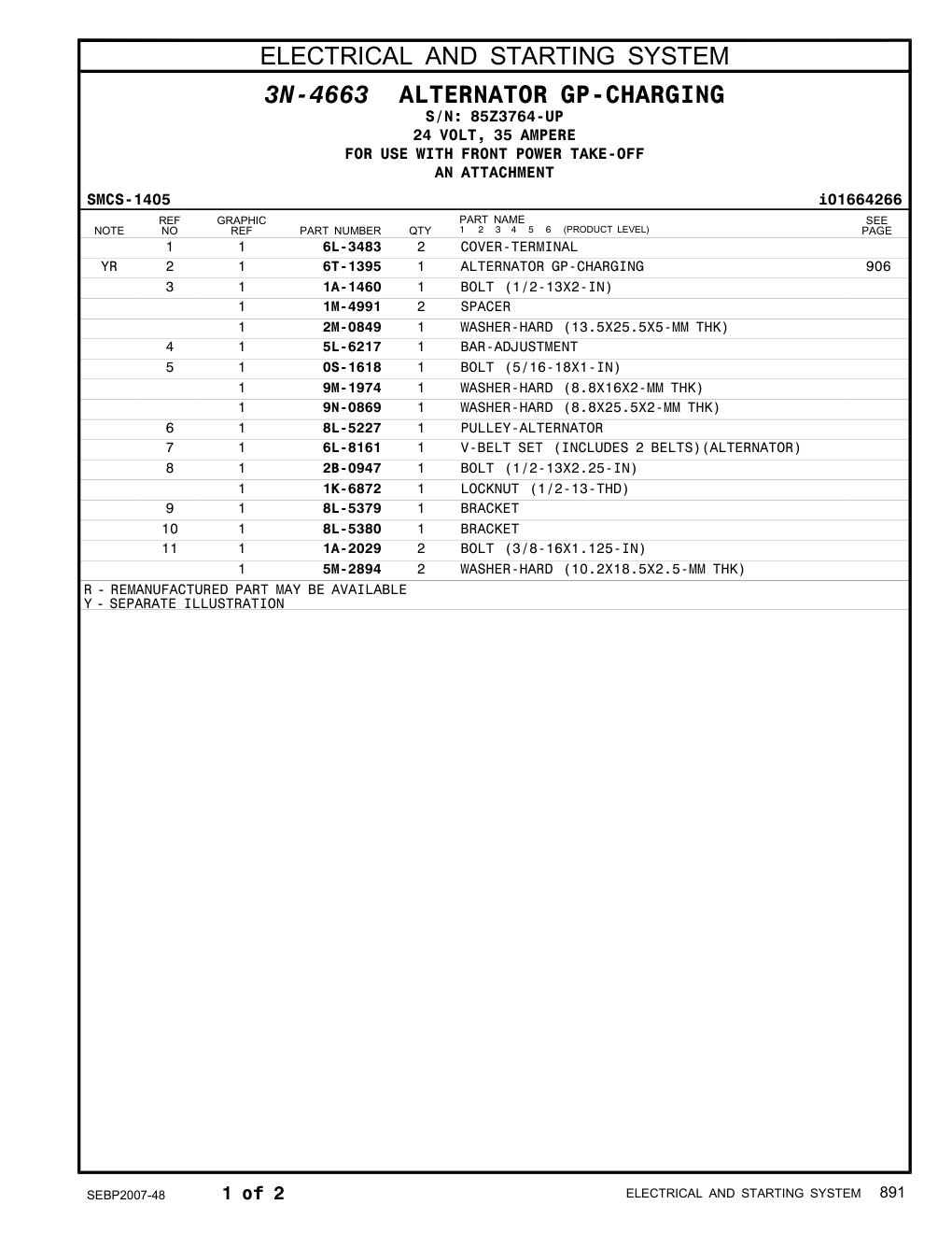 1K-6872 LOCKNUT (1/2-13-THD) · S/N 85Z3764-UP CAT parts manual diagram