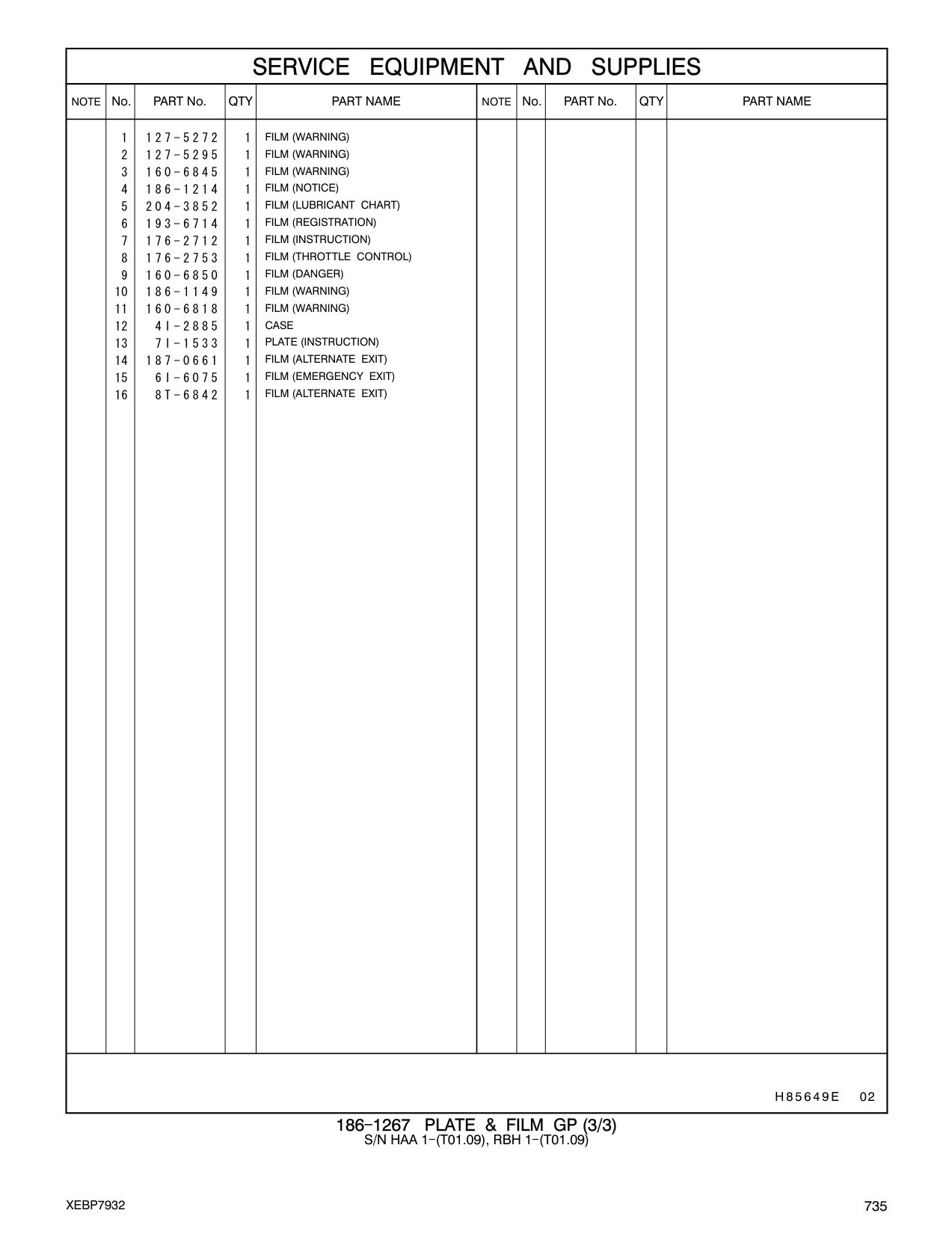 193-6714 FILM (REGISTRATION) CAT parts manual diagram