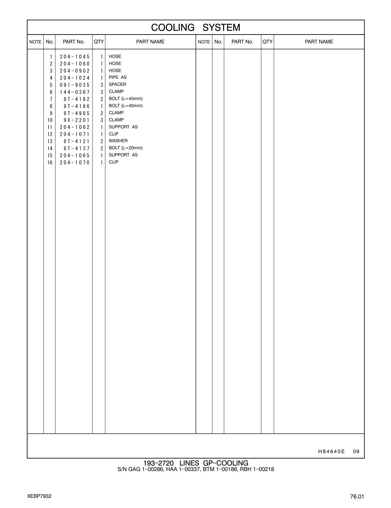 204-1045 HOSE CAT parts manual diagram
