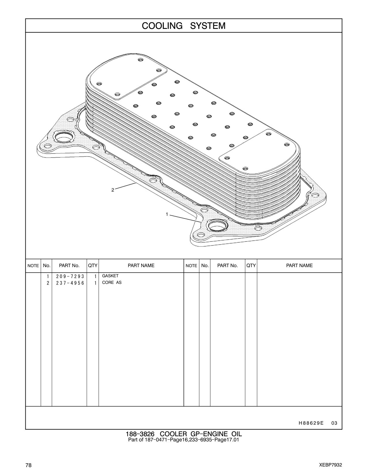 209-7293 GASKET CAT parts manual diagram