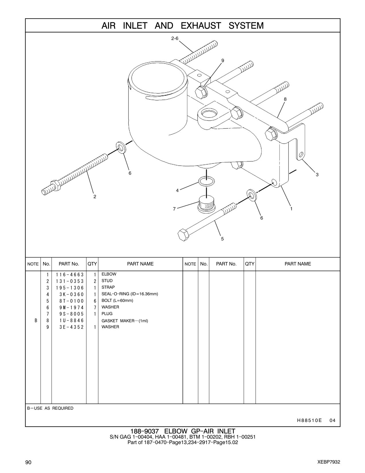 131-0353 STUD CAT parts manual diagram