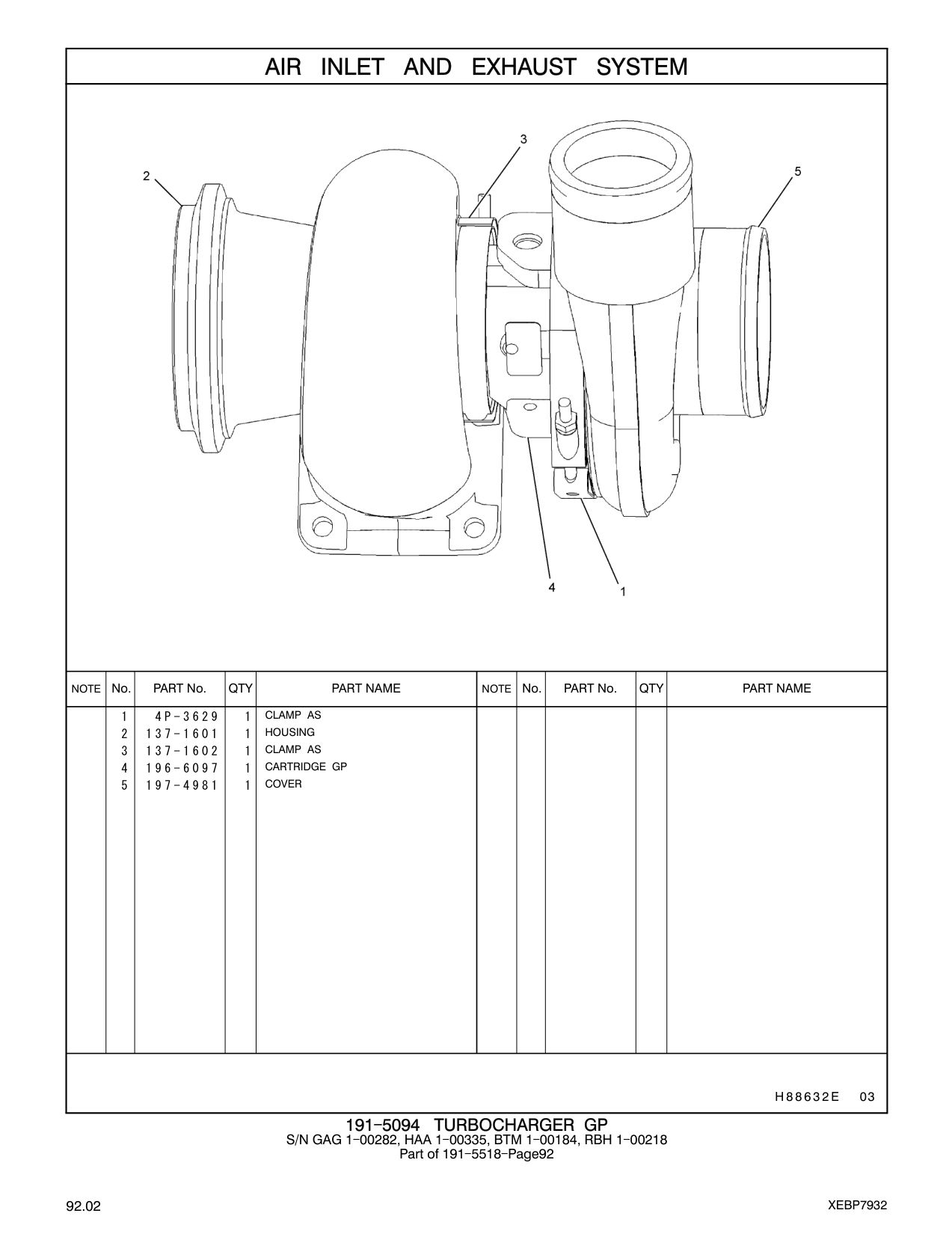 137-1601 HOUSING CAT parts manual diagram