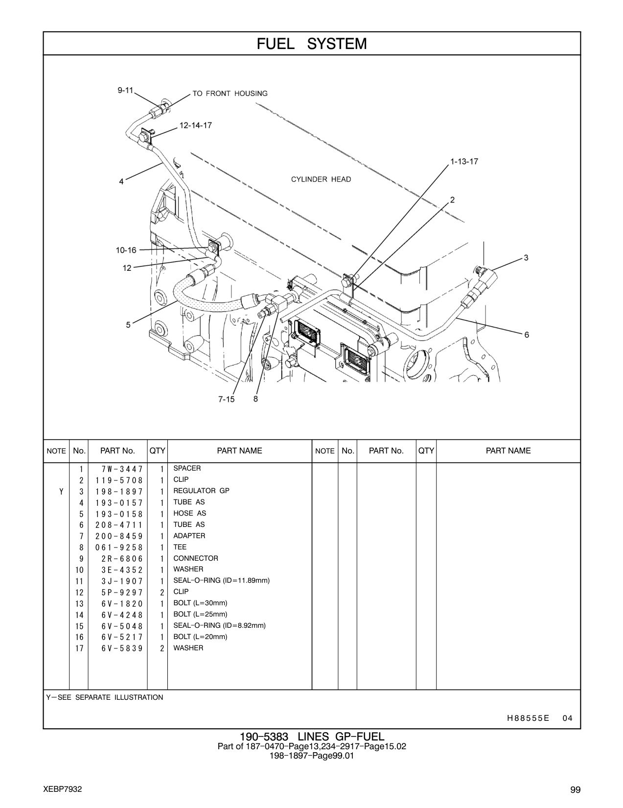 208-4711 TUBE AS CAT parts manual diagram