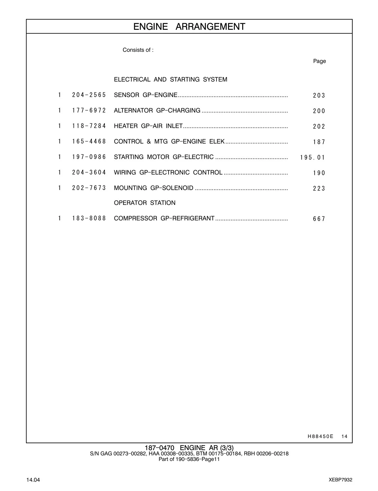 197-0986 STARTING MOTOR GP - ELECTRIC ........................................... CAT parts diagram