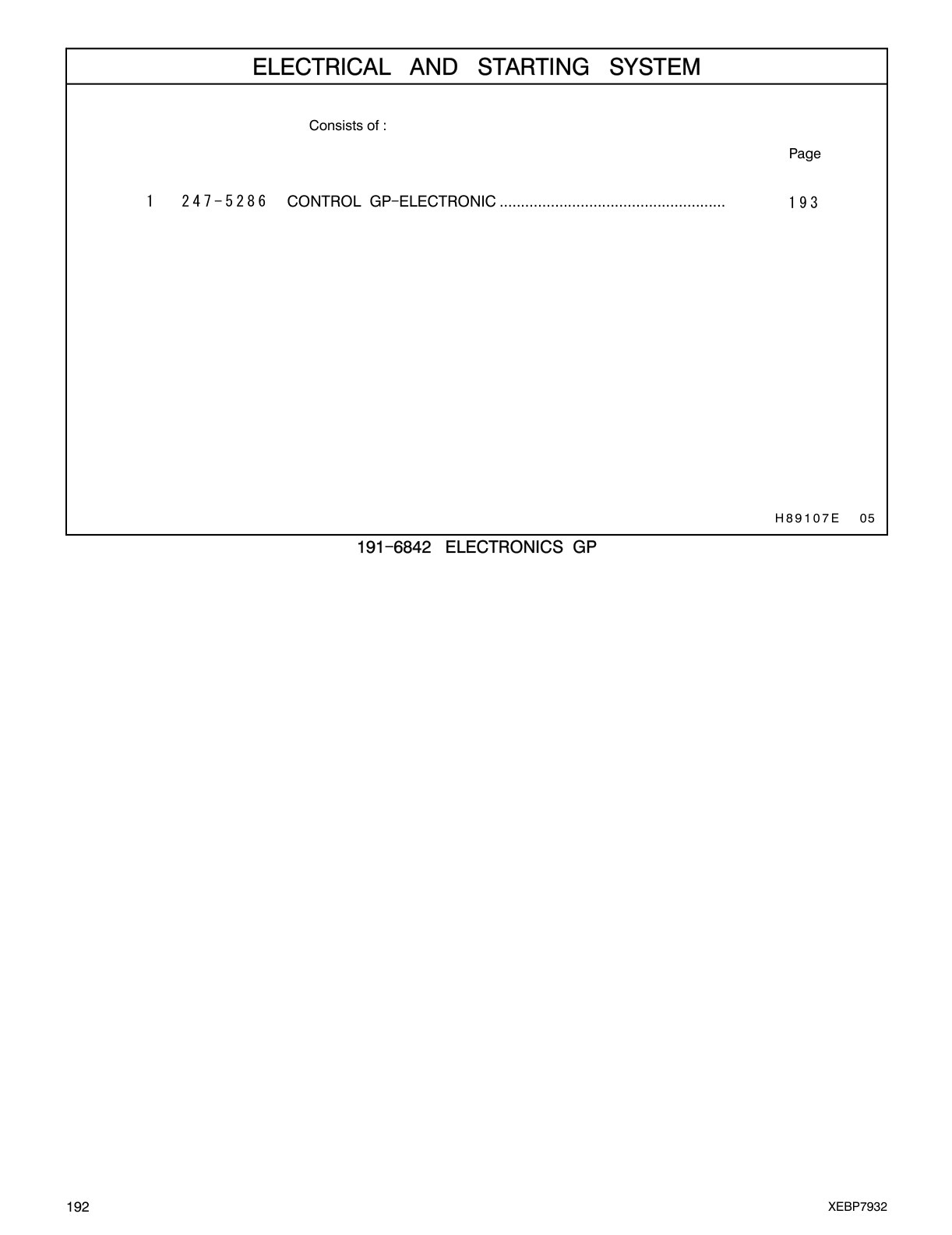 247-5286 CONTROL GP-ELECTRONIC CAT parts manual diagram