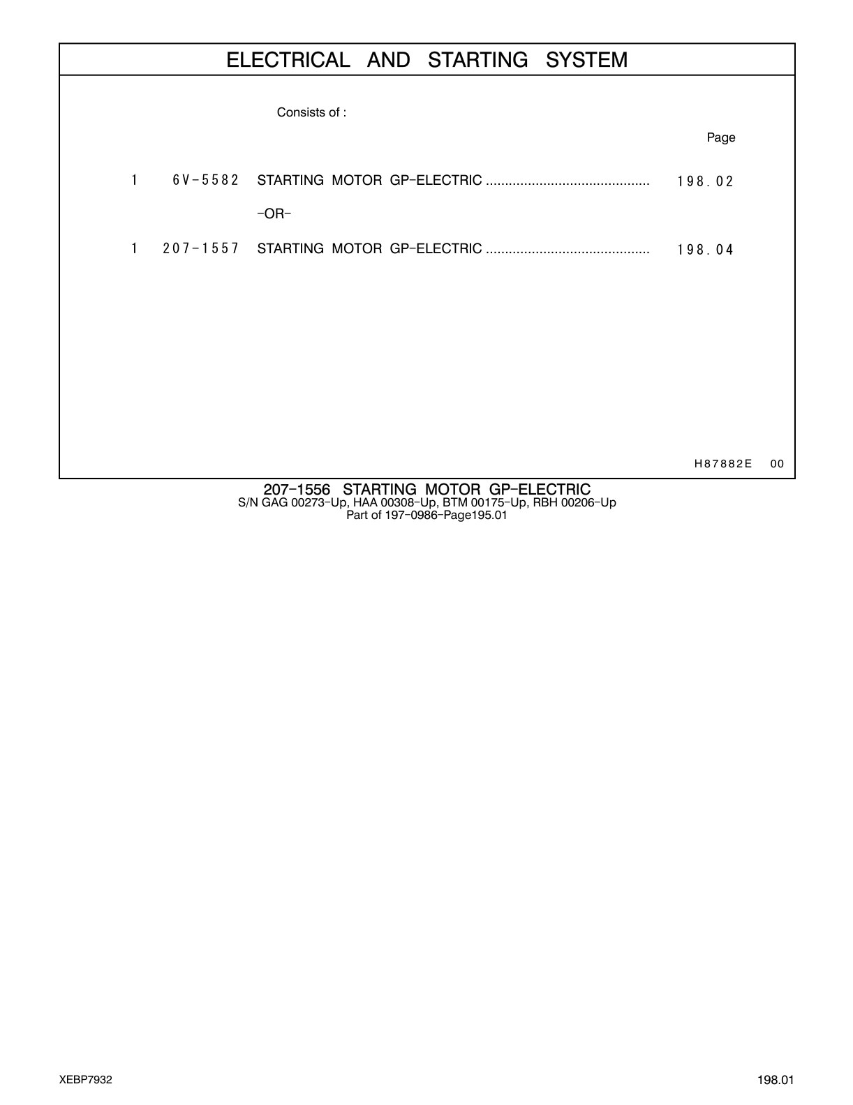 6V-5582 - STARTING MOTOR GP-ELECTRIC