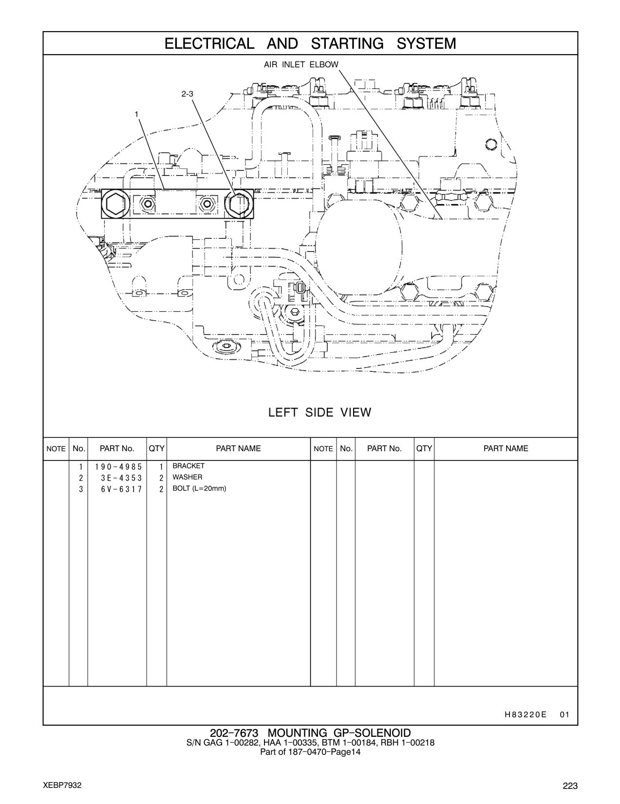 190-4985 BRACKET CAT parts manual diagram