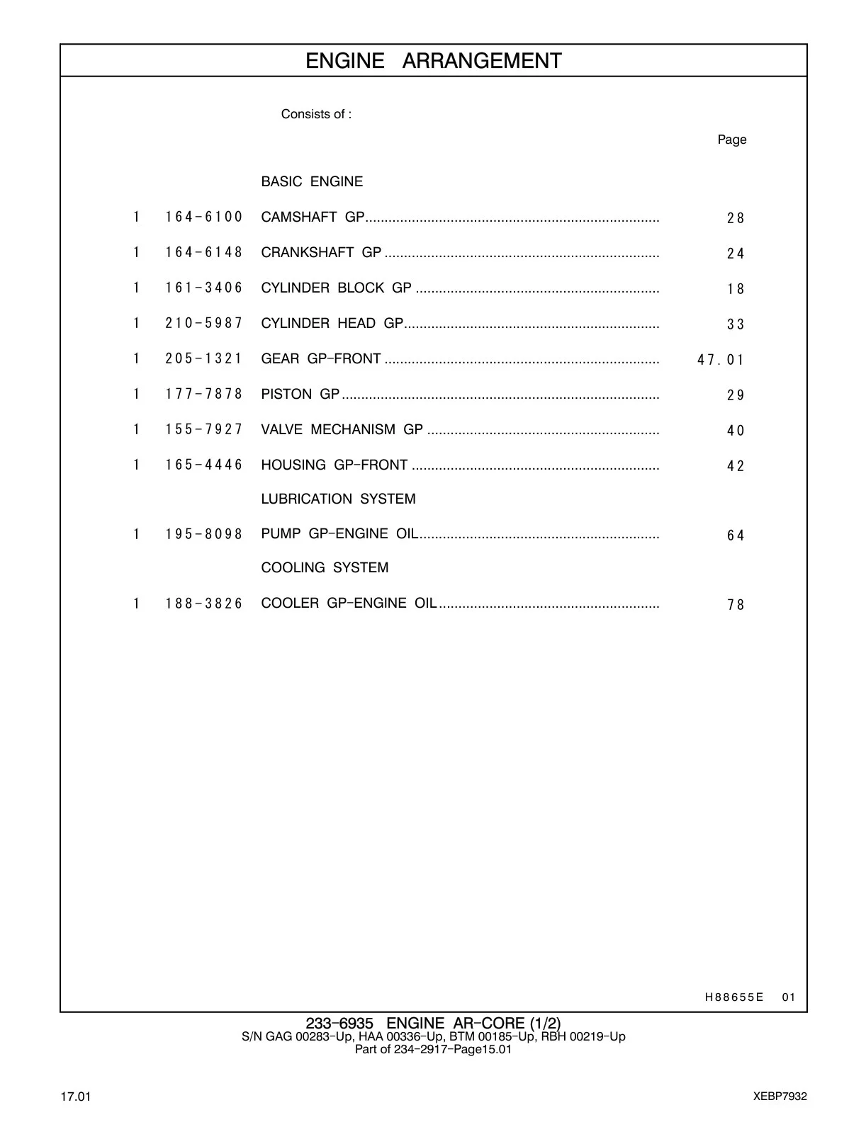 205-1321 - GEAR GP - FRONT .......................................................................