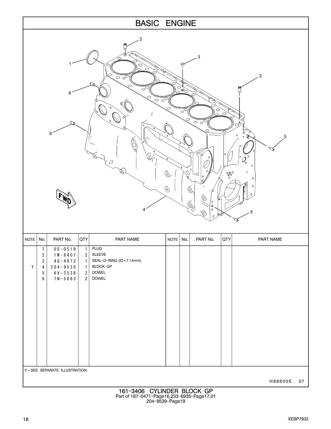 204-9539 BLOCK GP CAT parts manual diagram