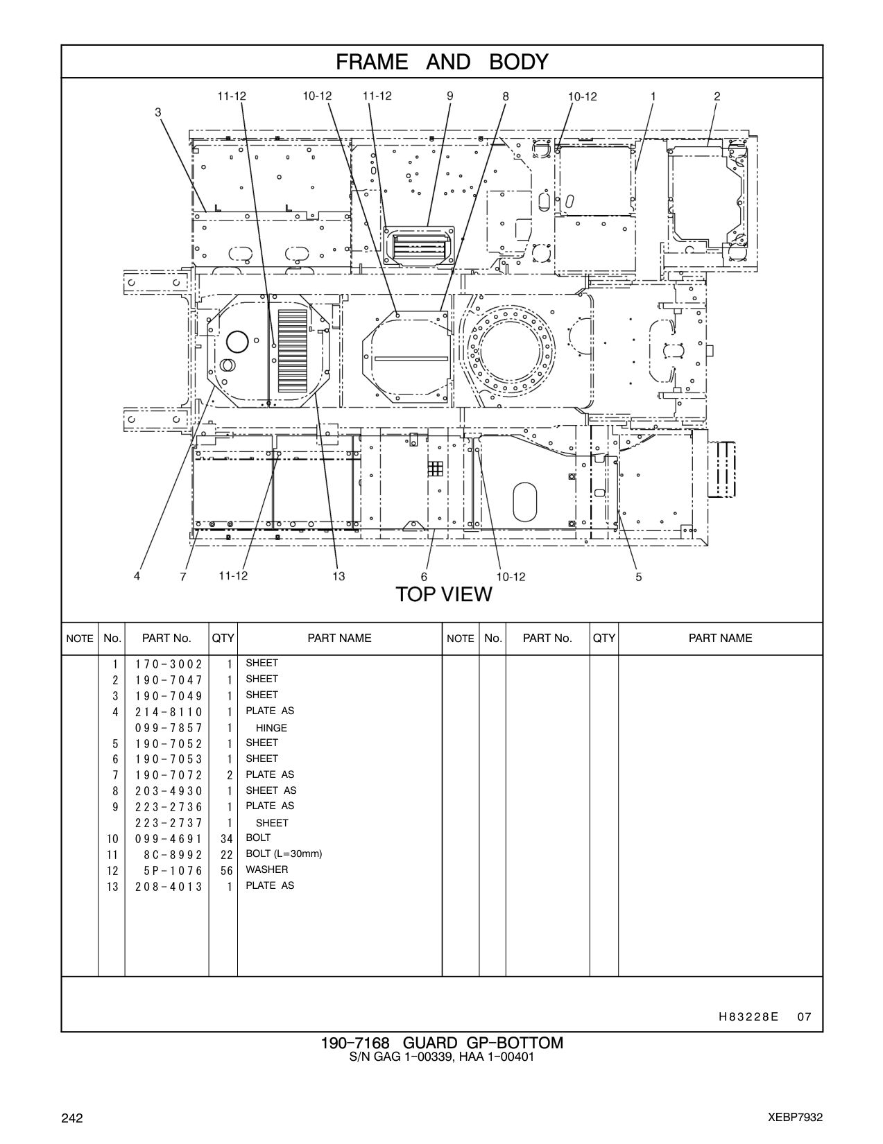 190-7053 SHEET CAT parts manual diagram