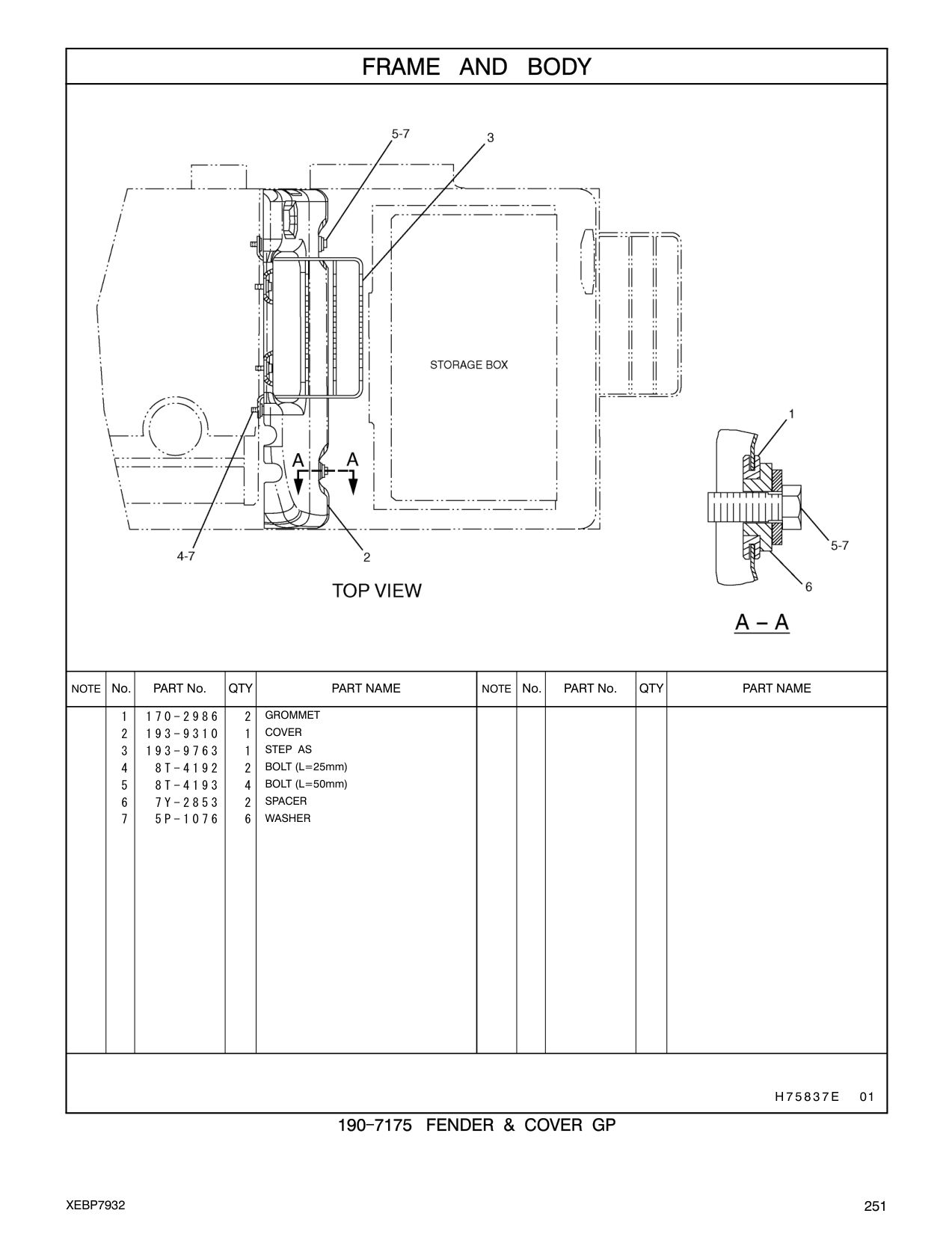193-9310 COVER CAT parts manual diagram