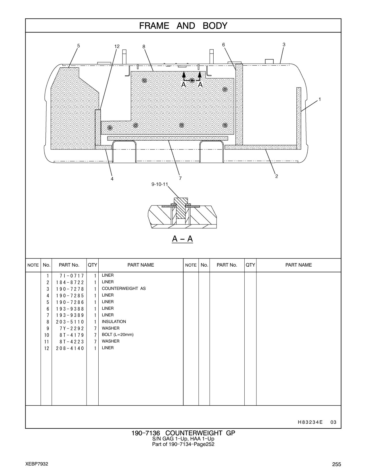 203-5110 INSULATION CAT parts manual diagram