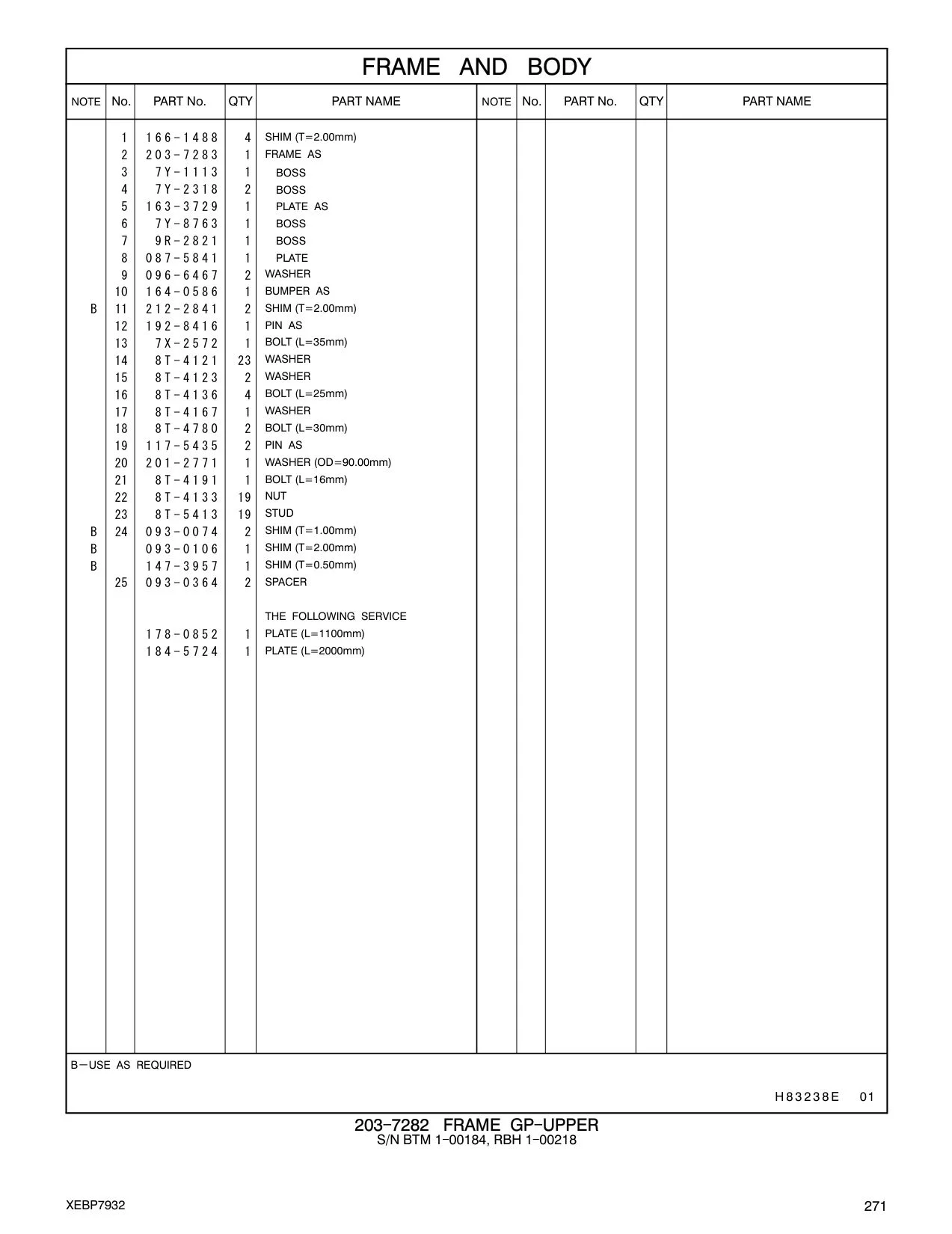 203-7283 FRAME AS CAT parts diagram