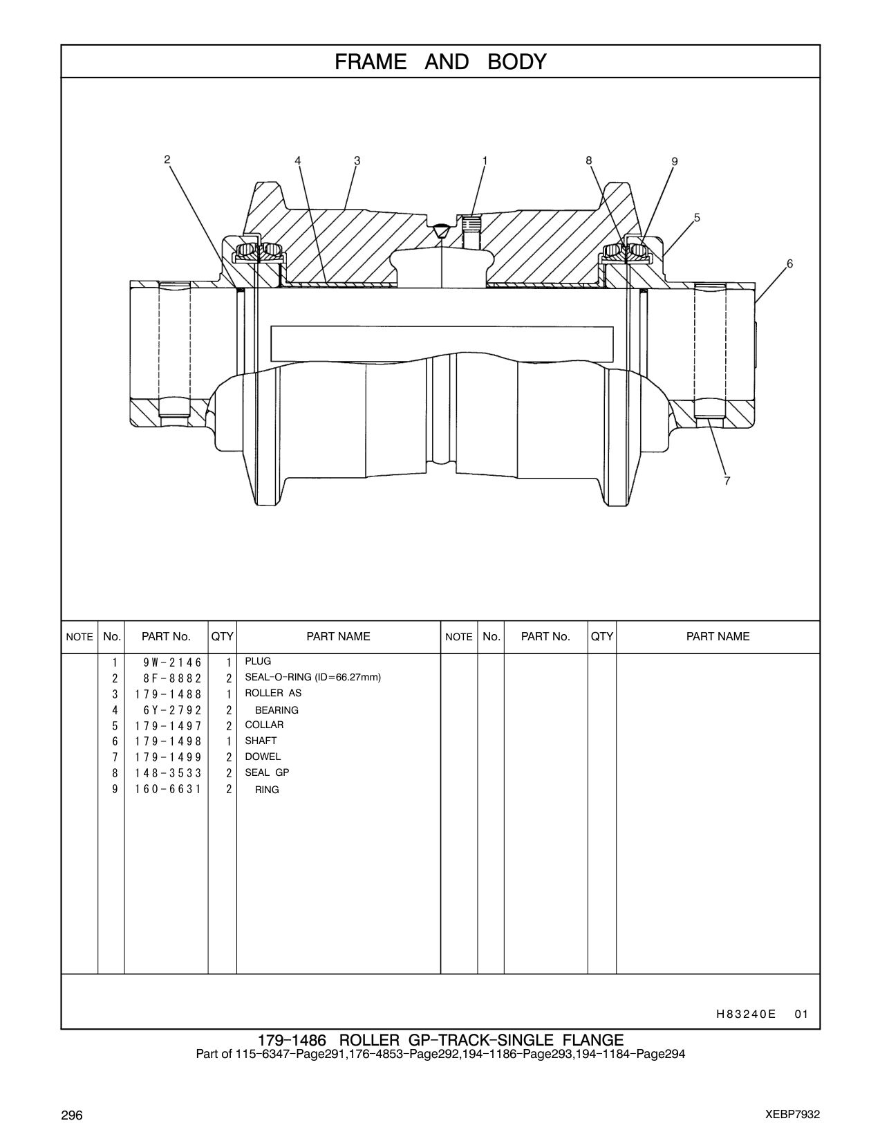 179-1498 SHAFT CAT parts manual diagram