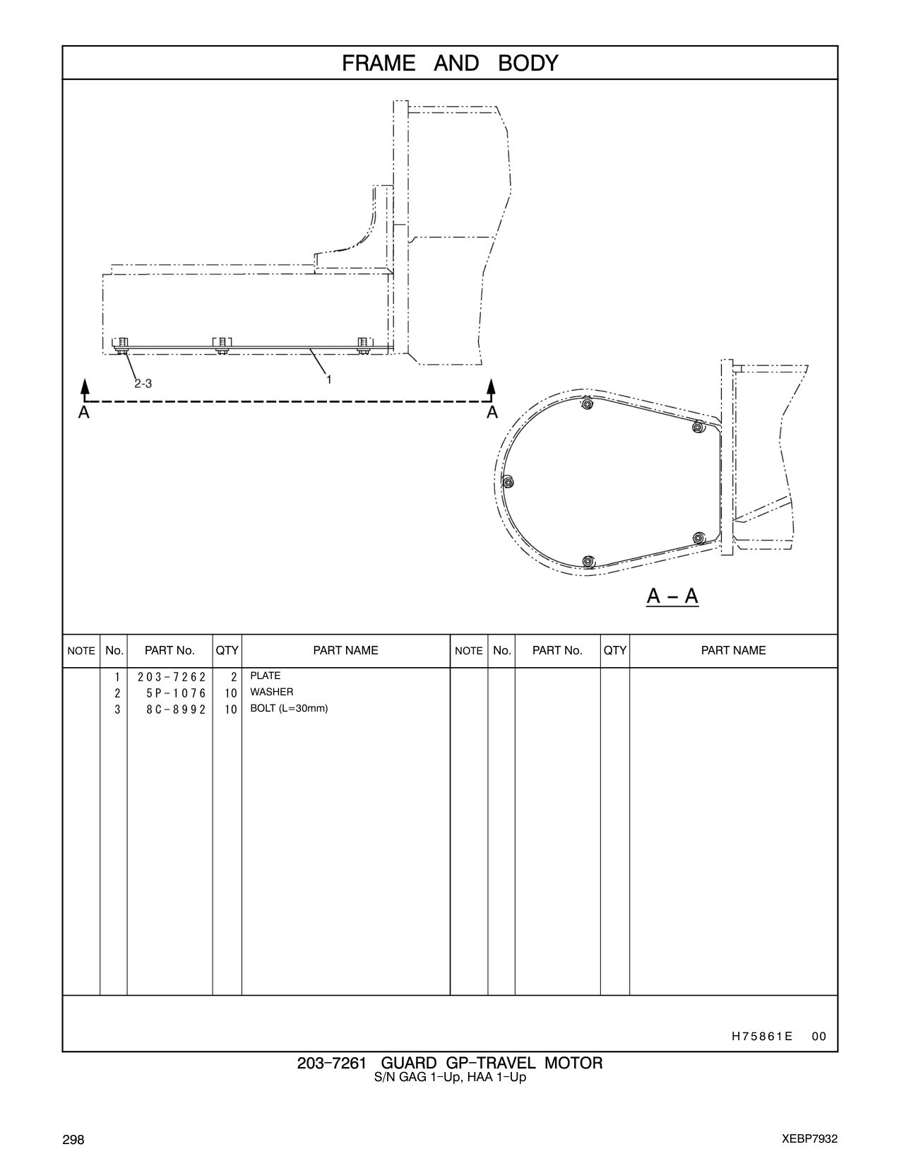 203-7262 PLATE CAT parts manual diagram