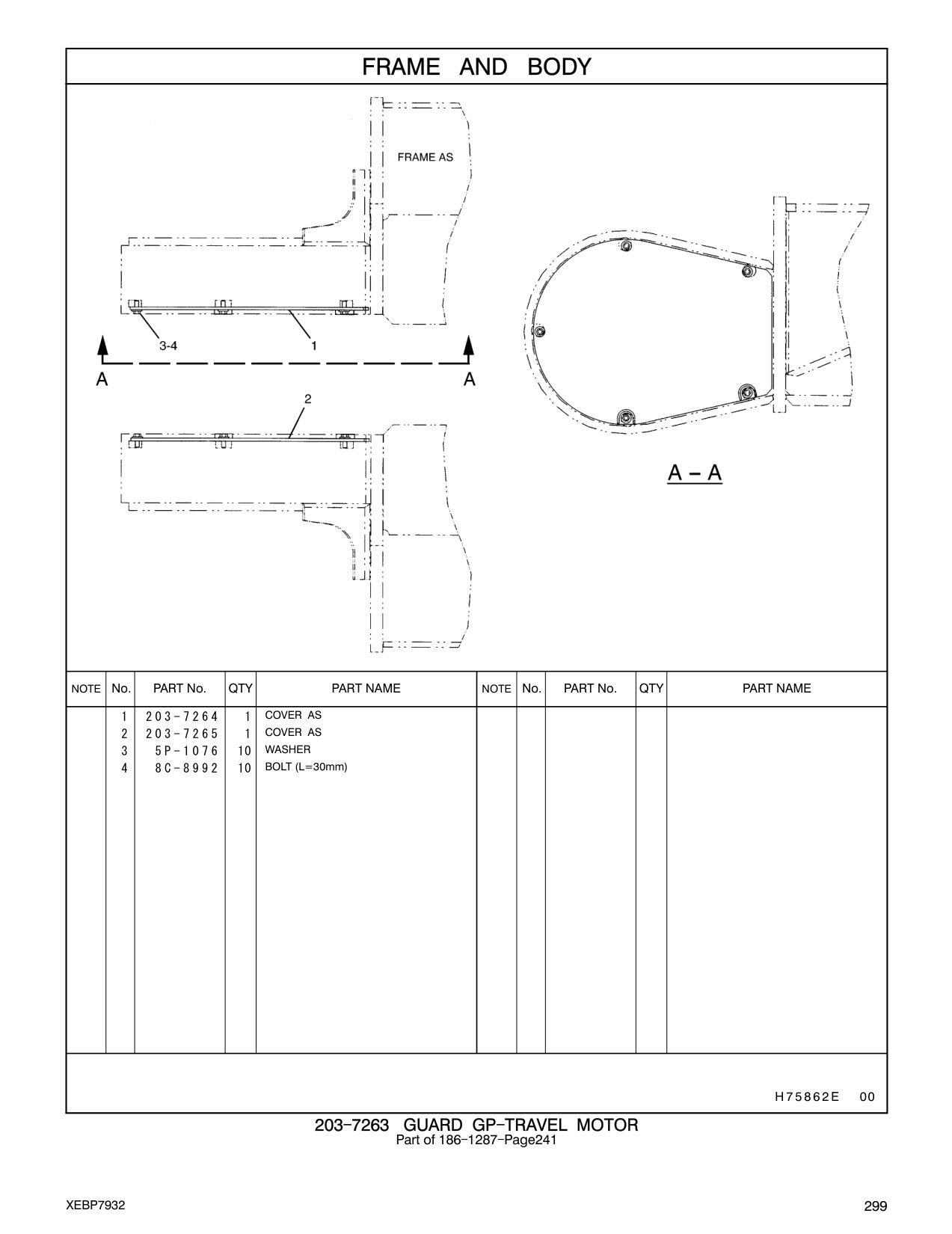 203-7264 COVER AS CAT parts manual diagram