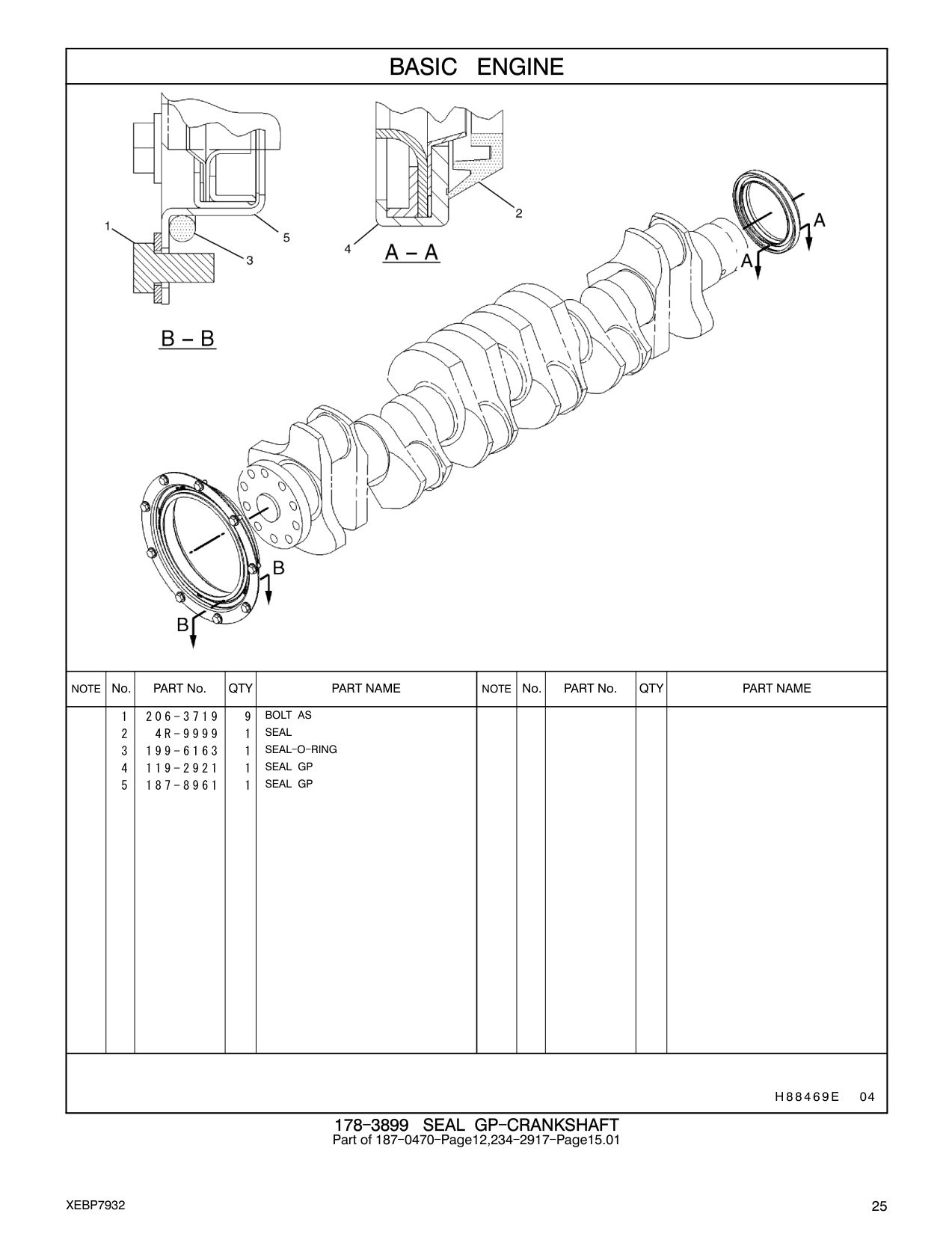 199-6163 SEAL-O-RING CAT parts manual diagram