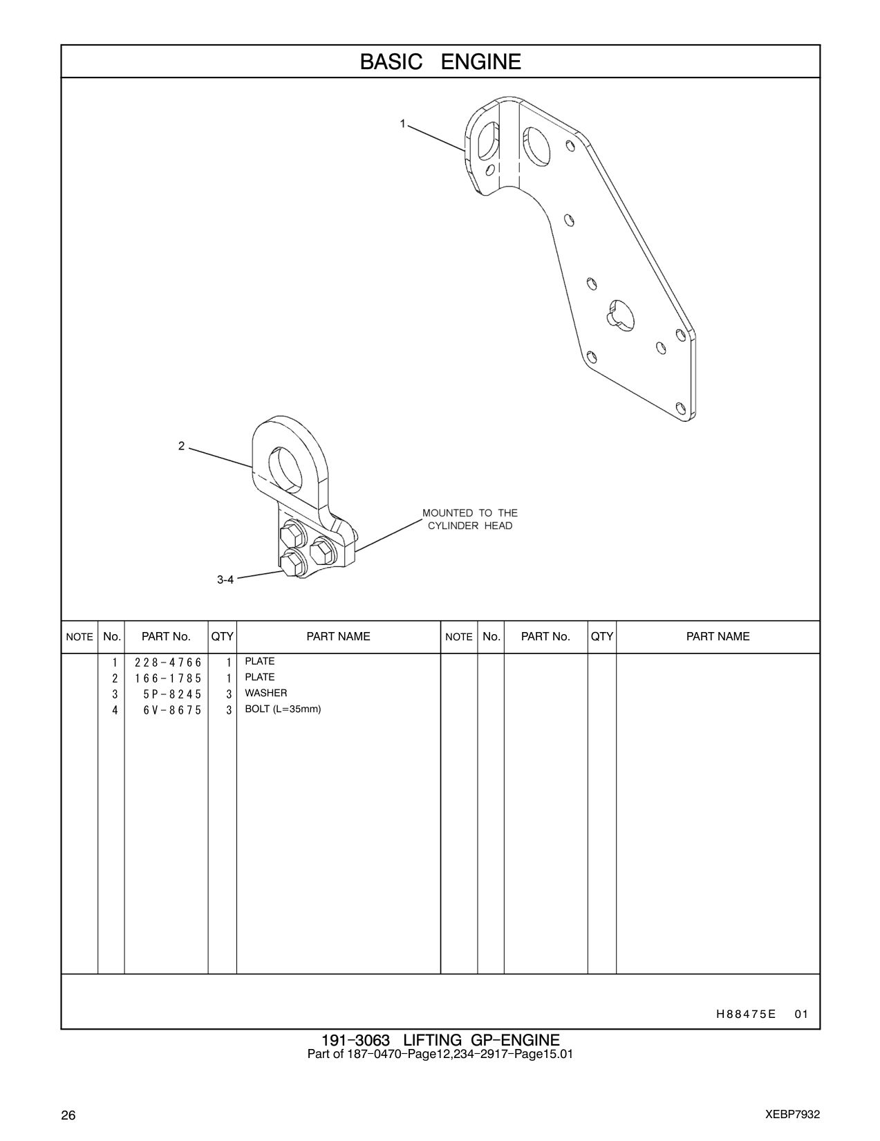 6V-8675 BOLT (L=35mm) CAT parts manual diagram