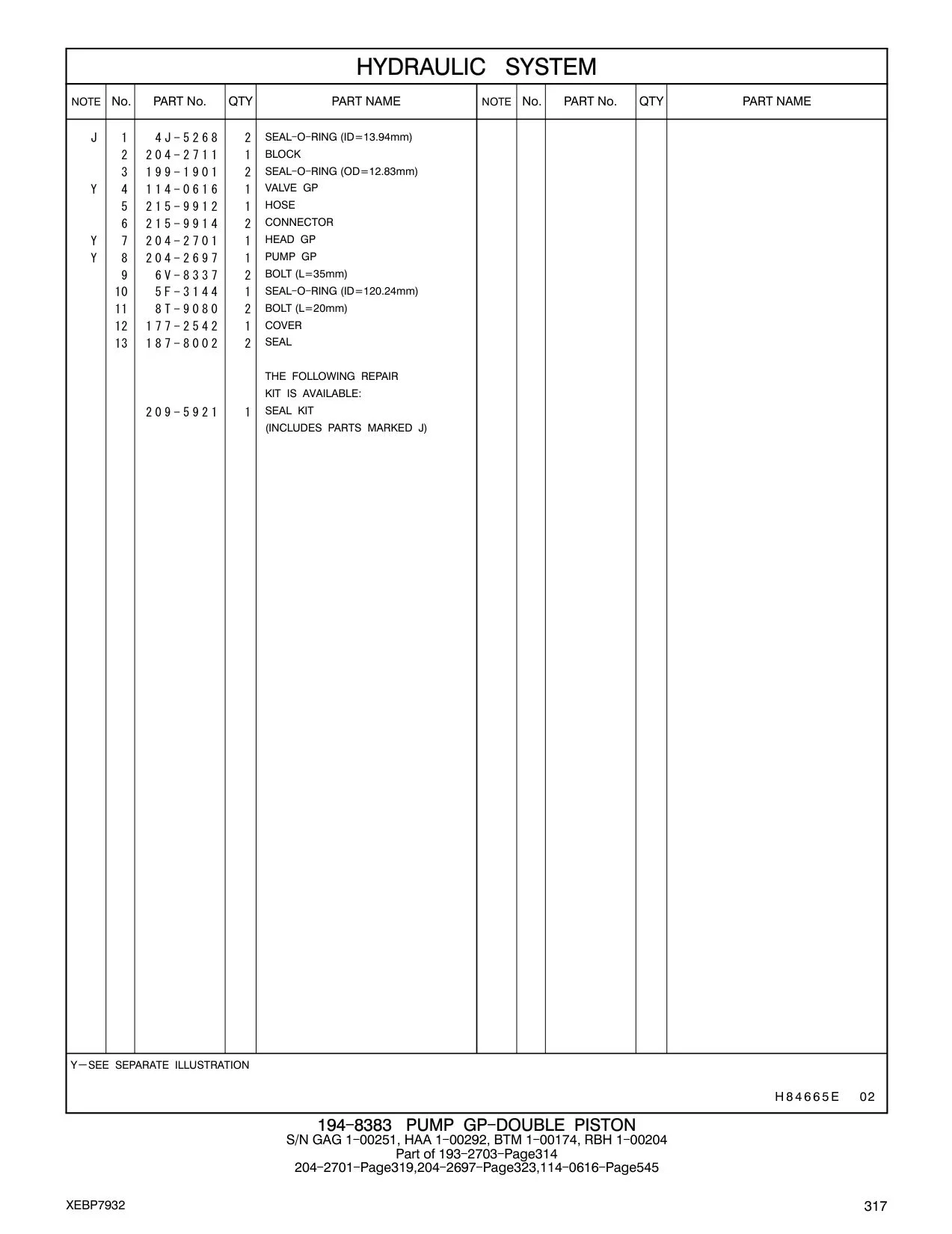 204-2697 PUMP GP CAT parts manual diagram