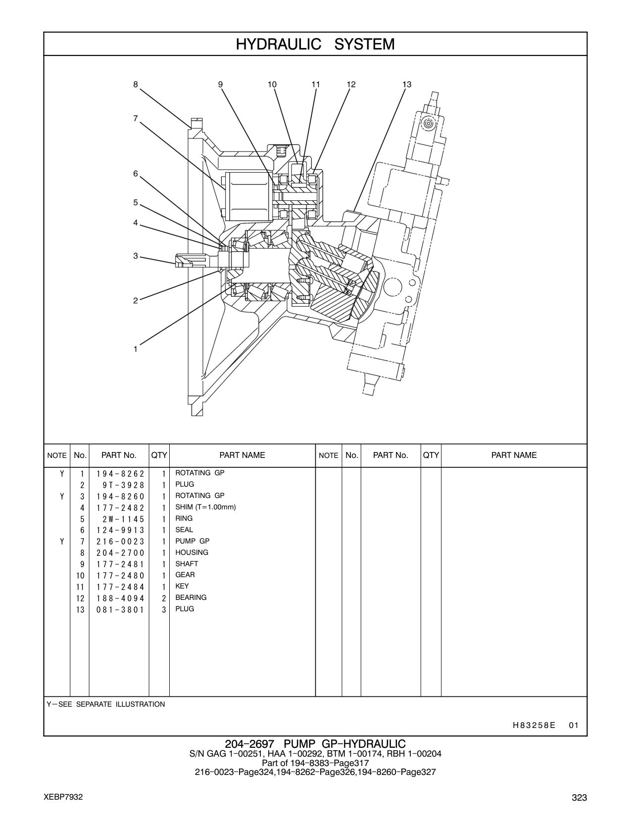 194-8262 ROTATING GP CAT parts manual diagram