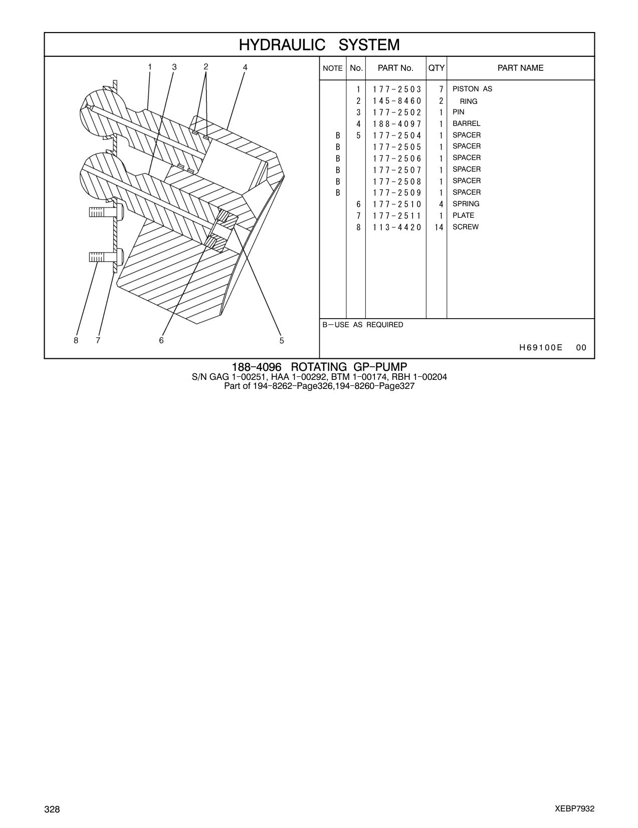 177-2510 SPRING CAT parts manual diagram