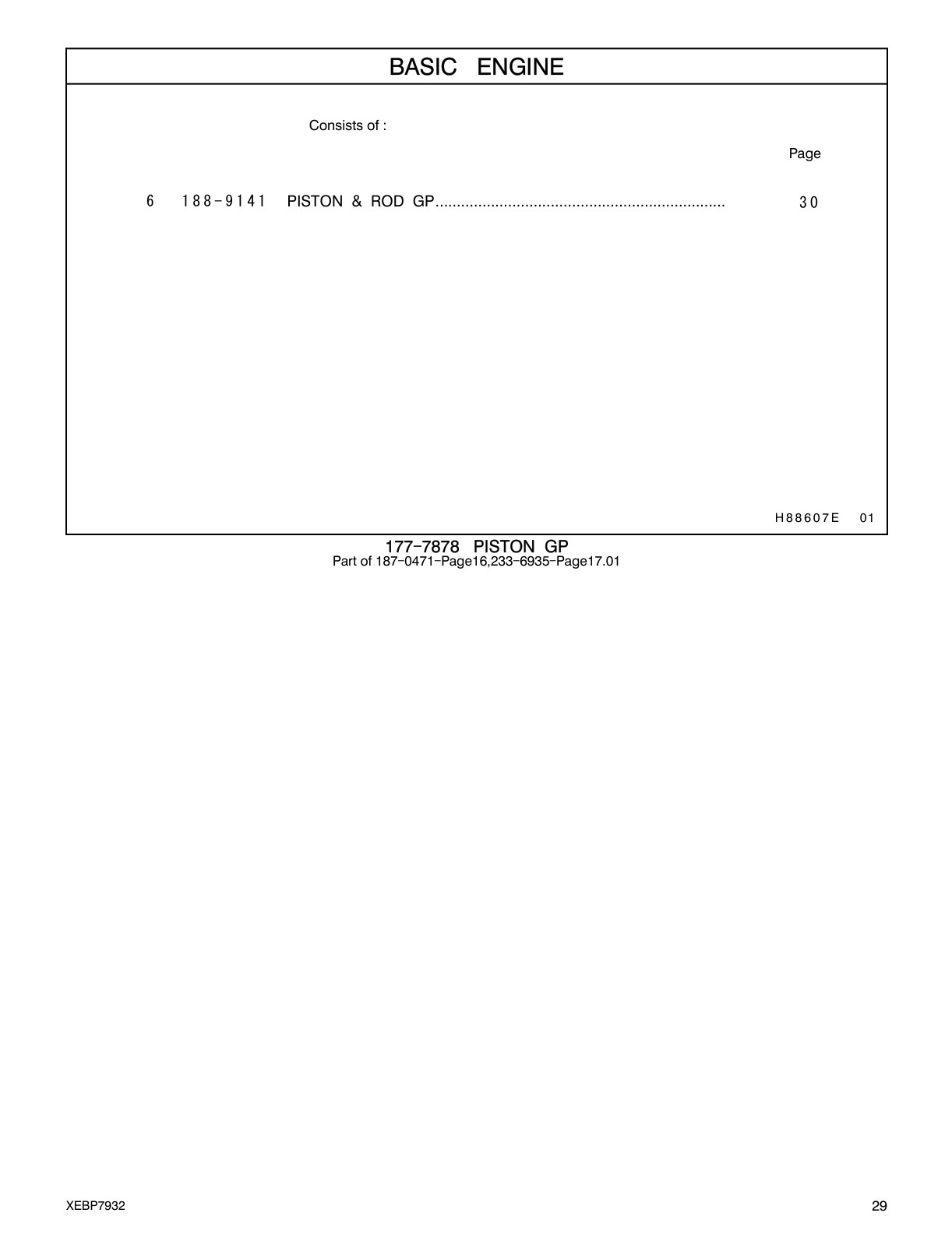 188-9141 PISTON & ROD GP CAT parts manual diagram