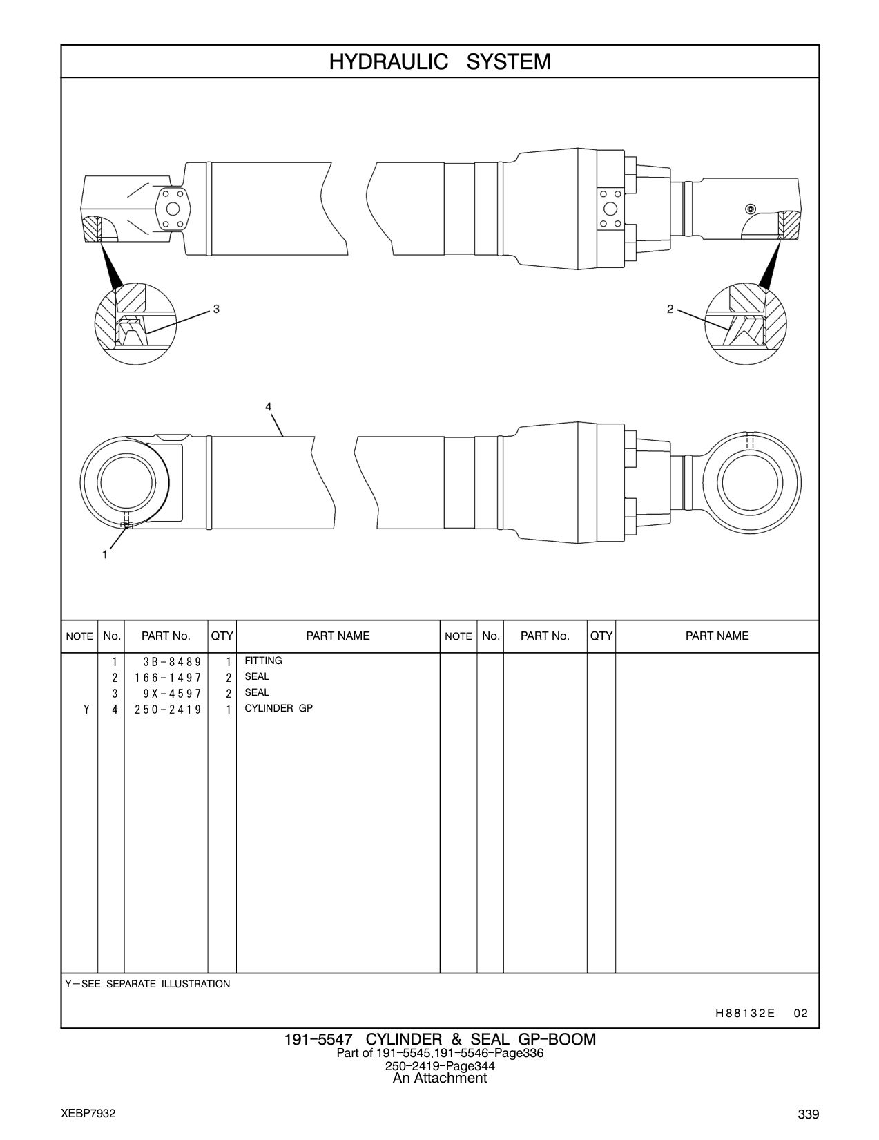 250-2419 CYLINDER GP CAT parts manual diagram