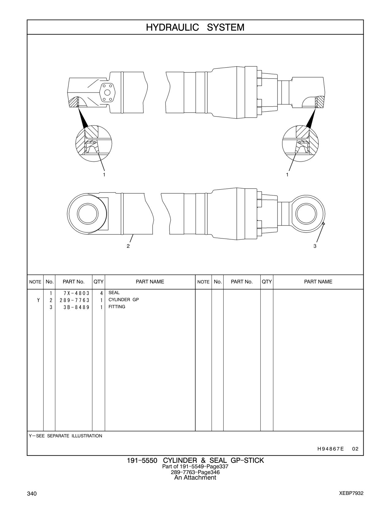 289-7763 CYLINDER GP CAT parts manual diagram