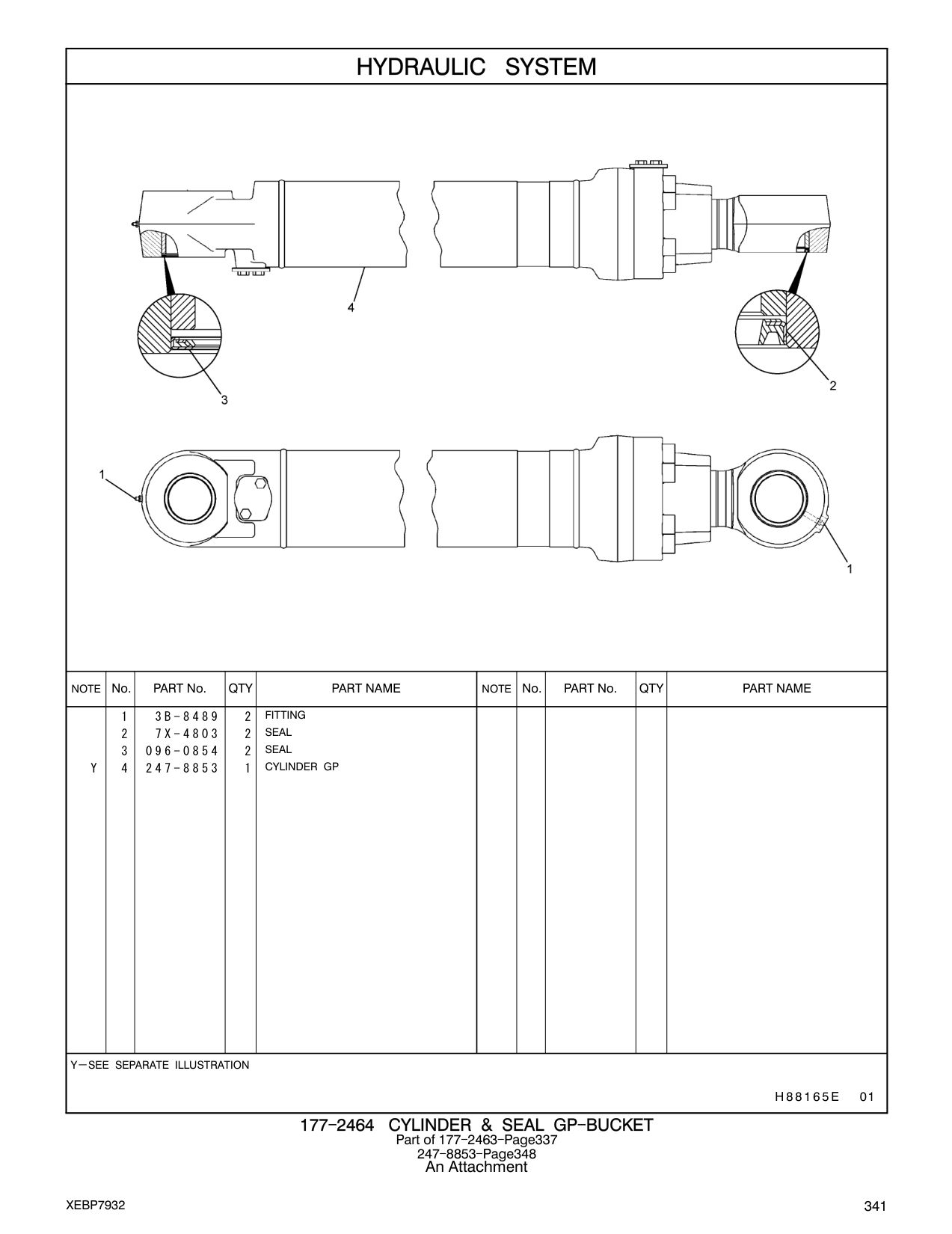 247-8853 CYLINDER GP CAT parts manual diagram