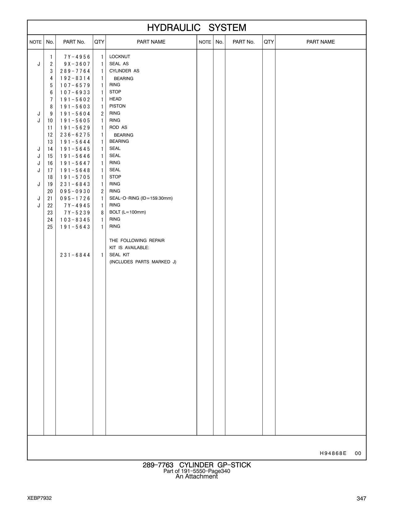 192-8314 BEARING CAT parts manual diagram
